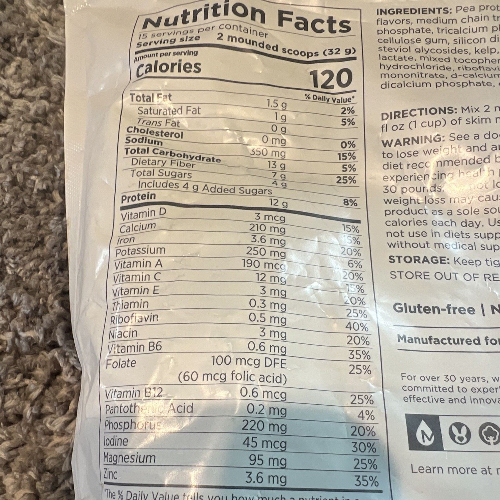 Modere Pure Vanilla Meal Replacement Shake Powder Weight Mgmt 16.9 oz 15 Serv