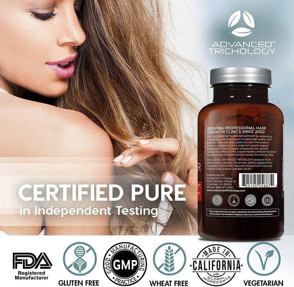 Advanced Trichology DHT Blocker – Hair Growth Supplement – 120 Capsules