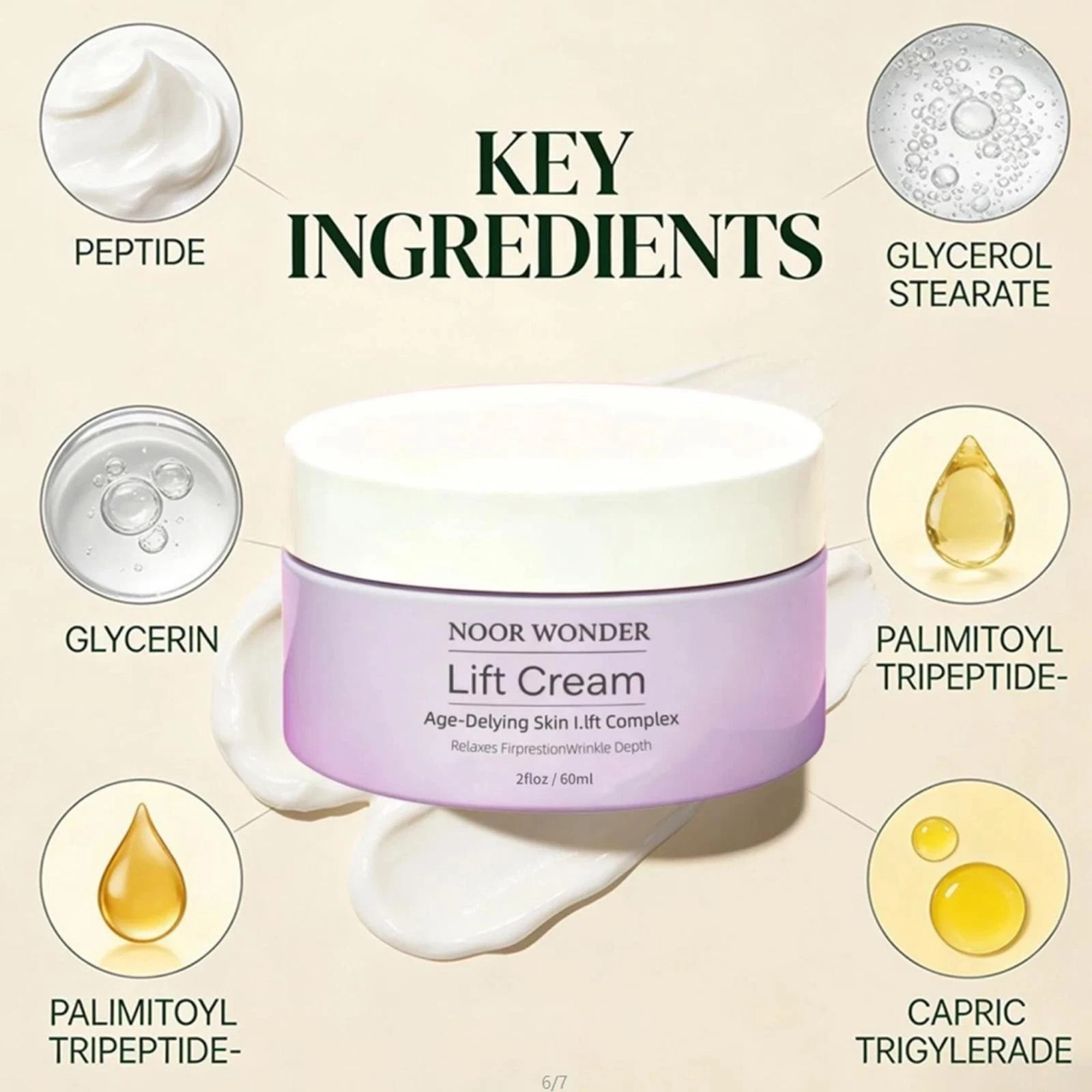 Noor/life Wonder Lift Cream Anti-Wrinkle Firming Anti-Aging Skin Care 60ML