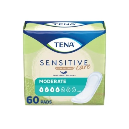 Tena Intimates Moderate Long Incontinence Pads For Women, 60 Count – Pack of 3