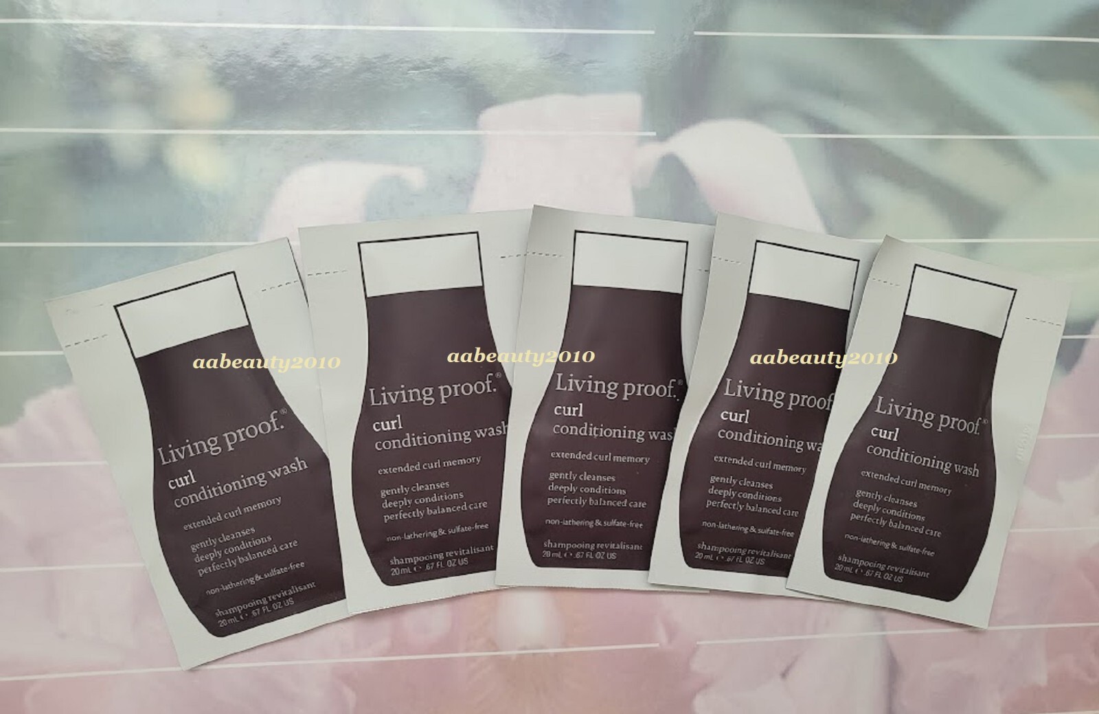 Living Proof Curl CONDITIONING WASH ~ 20 ml / 0.67 oz each (5 sample packs)