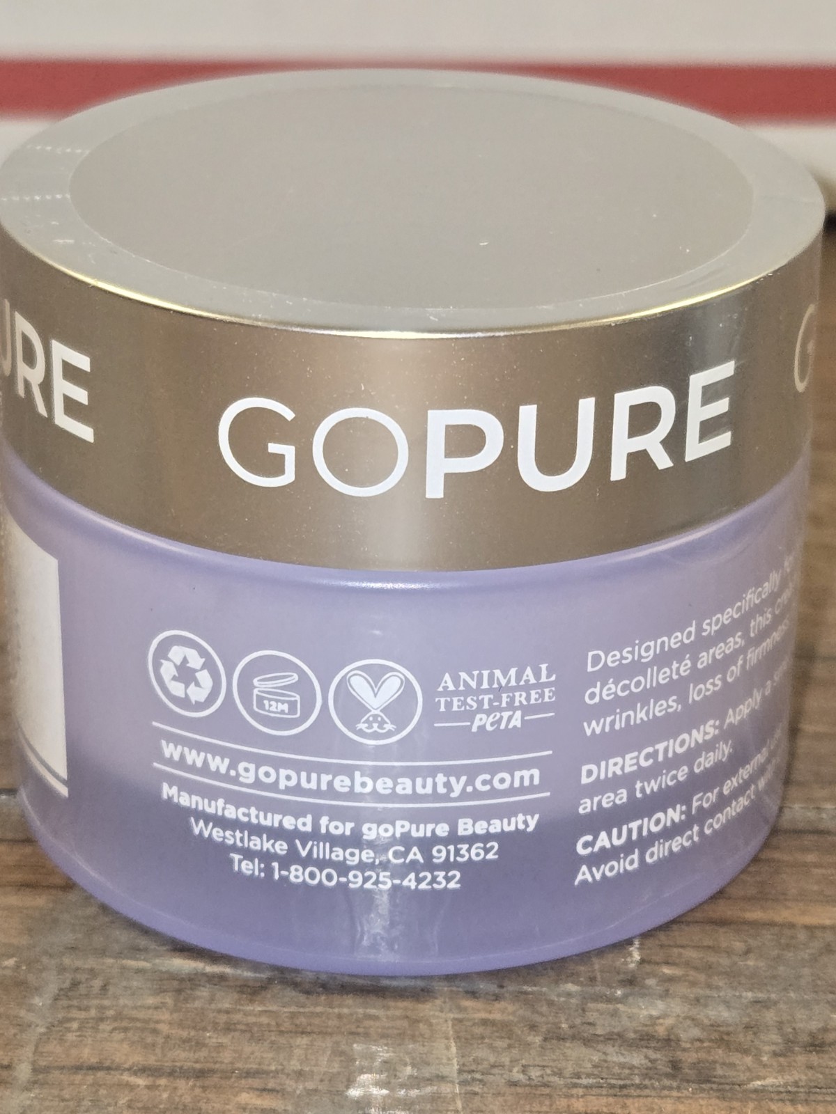 New & Sealed! Go Pure Tighten & Lift Neck Firming Cream 1.7 Oz 50ml Exp. 11/2028