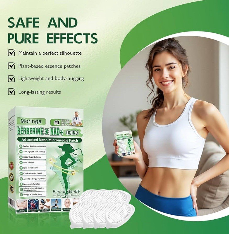 10-in-1 Moringa Berberine Weight Loss Patch Nano Microneedle Slimming 7pcs