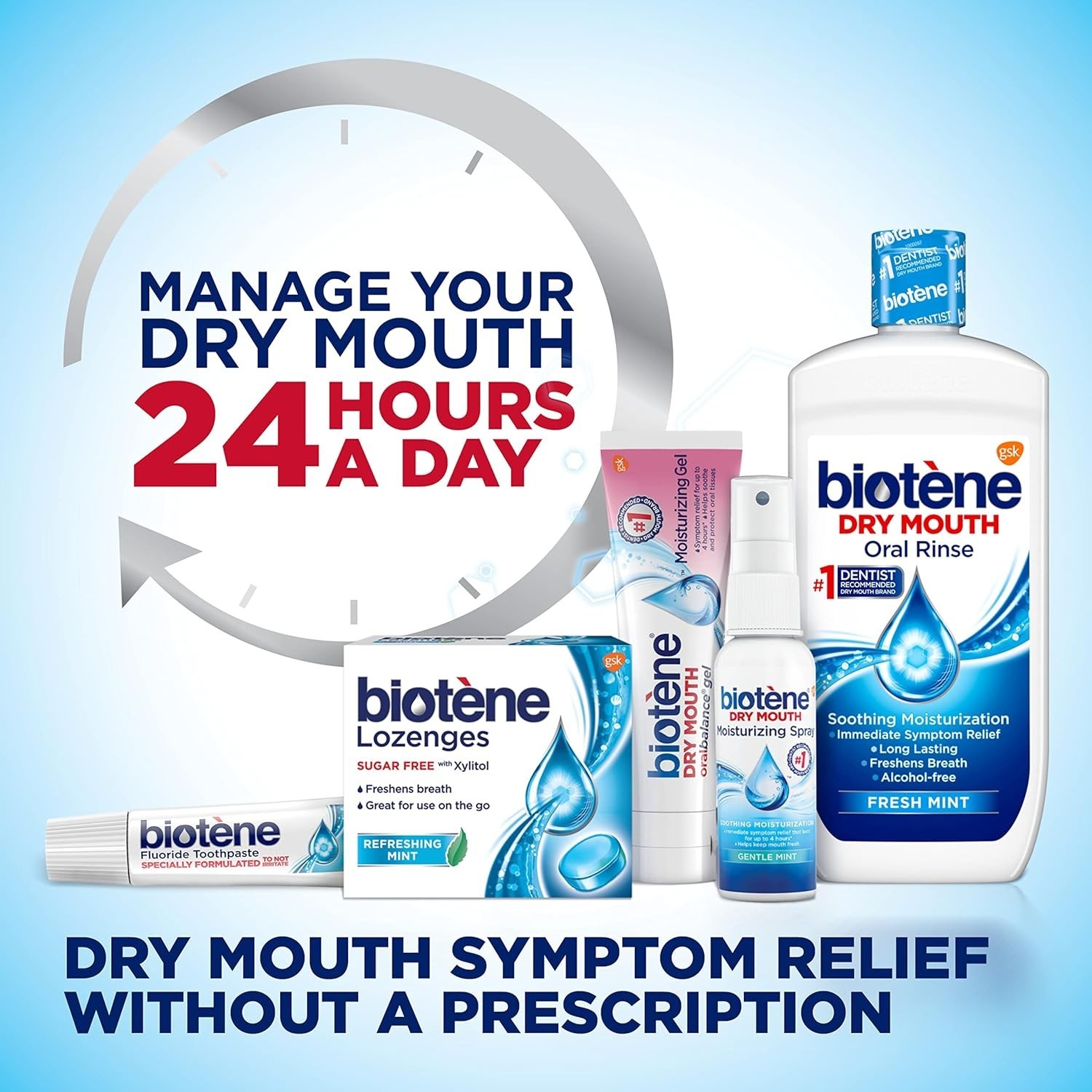 Biotene Dry Mouth Moisturizing Spray Gentle Mint 1.5 fl. oz Each (Pack of 3)