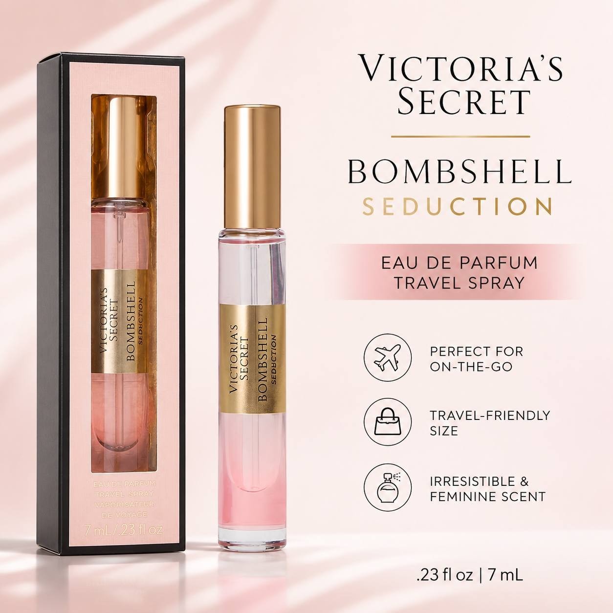 Victoria’s Secret Bombshell Seduction EDP Travel Spray 0.23 oz 7mL New Boxed