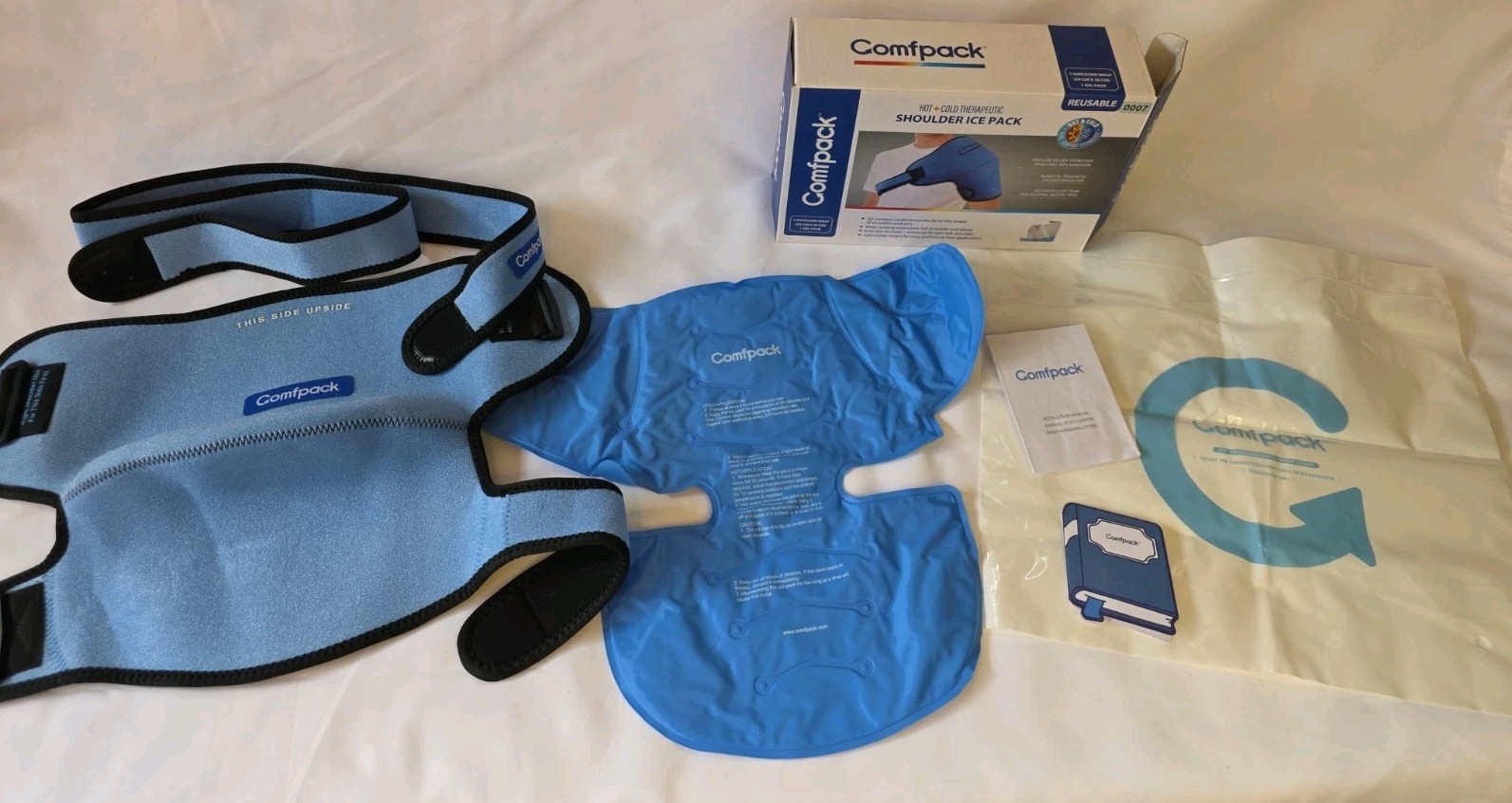 Shoulder Ice Pack Brace 3D Gel Hot Cold Compression With Neoprene Comfort Cover