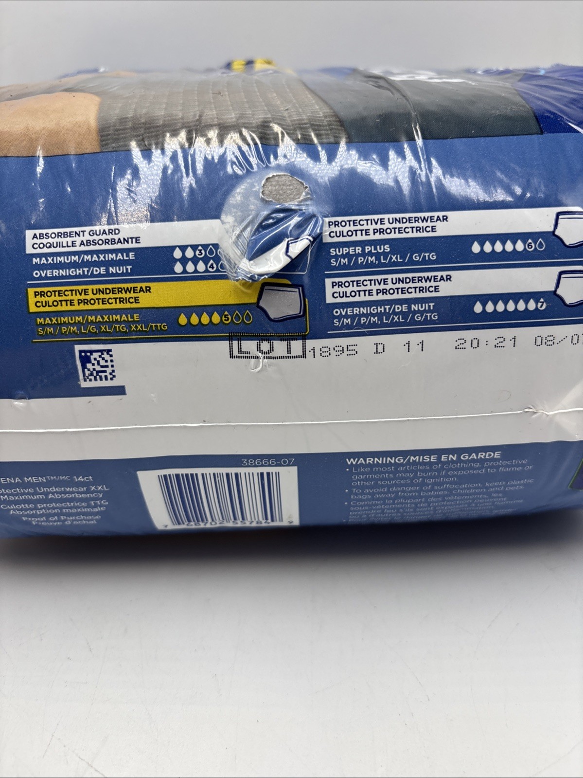 TENA Protective Adult Men’s Incontinence Disposable Underwear Maximum, XXL 14 Ct
