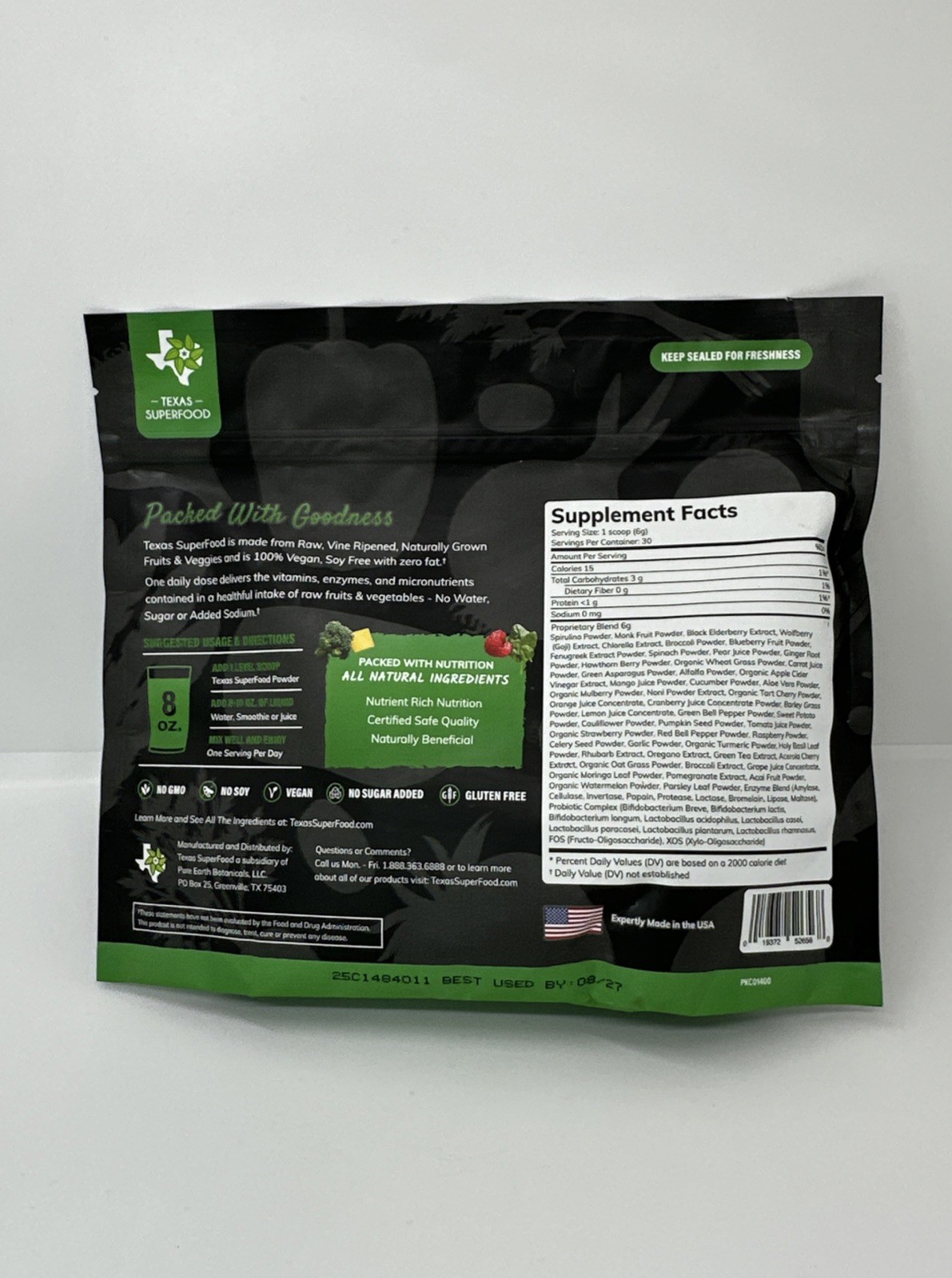 Exp08/2027 Texas SuperFood – Original Superfood (30) Powder Servings