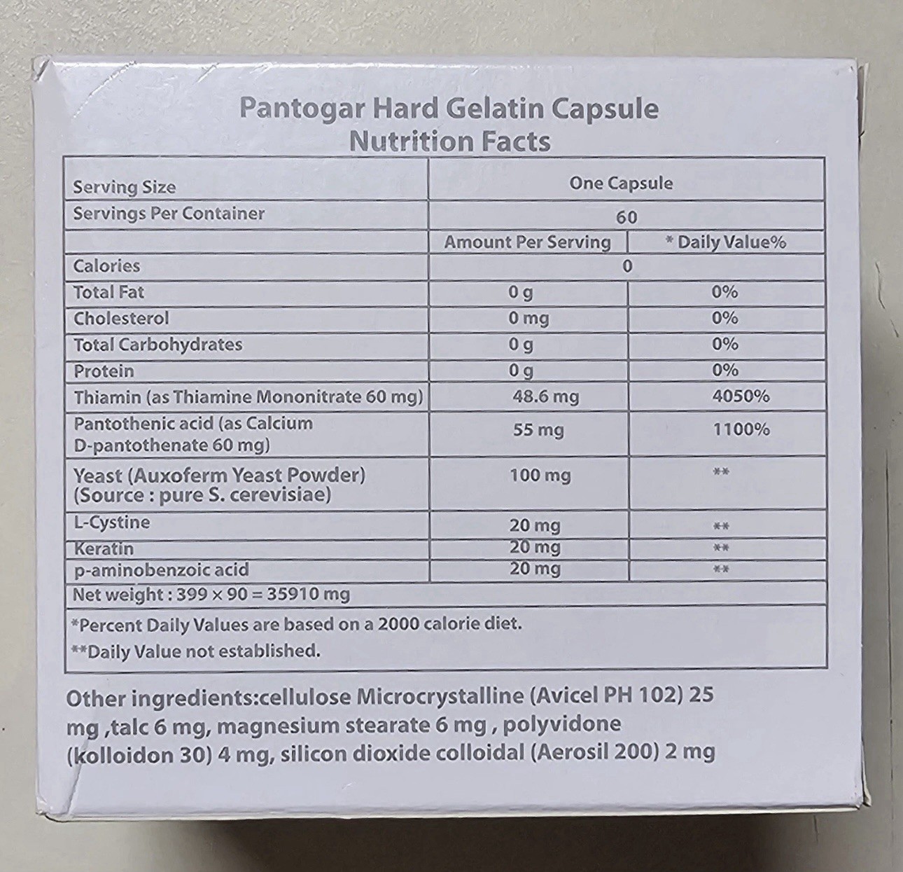 2 count Pantoger 60 capsules for hair and nails – Made in Egypt – Exp 11/2028