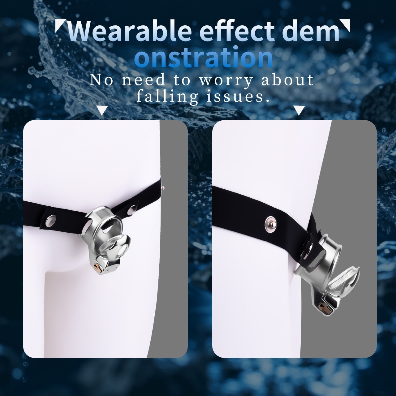 New Stainless Steel Male Chastity Device Realistic Cage Men Metal Locking Belt