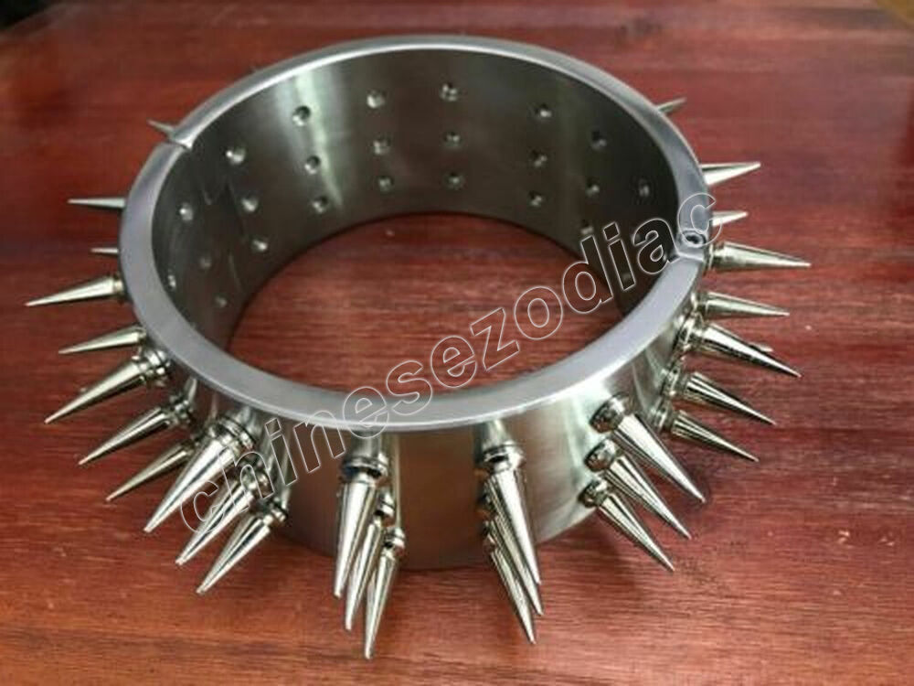 3cm 4cm 6cm High Stainless Steel Neck Collar With Thorn Double Row Spike Choker