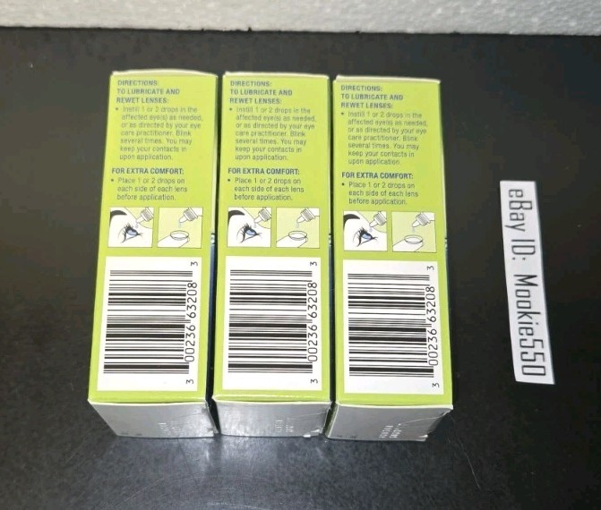 EXP 06/2027! 3 Box REFRESH RELIEVA * FOR CONTACTS * Eye Drops 0.27oz (8mL)