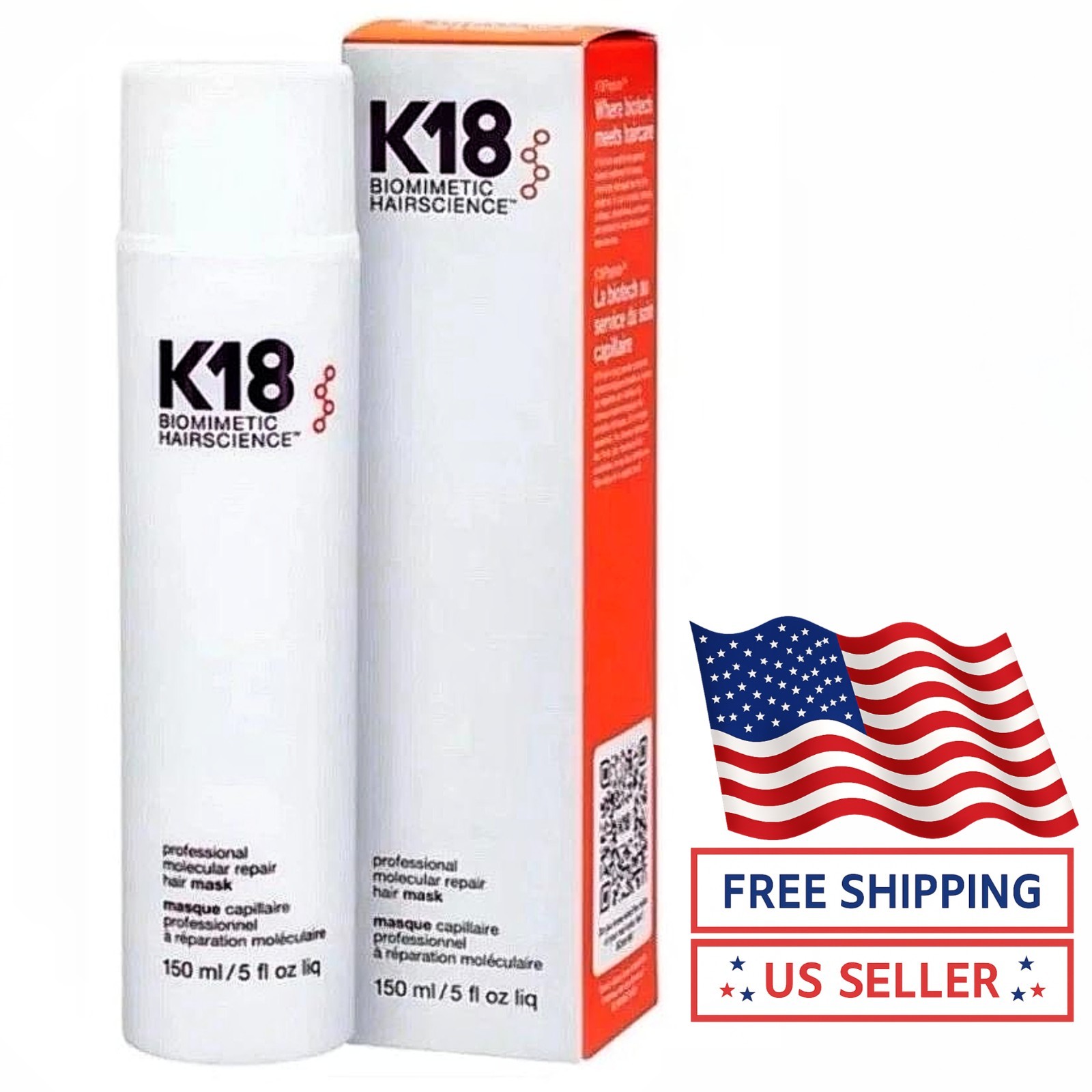 K18 Biomimetic Hairscience Leave-in Molecular Repair Hair Mask- 150ml/5oz Sealed