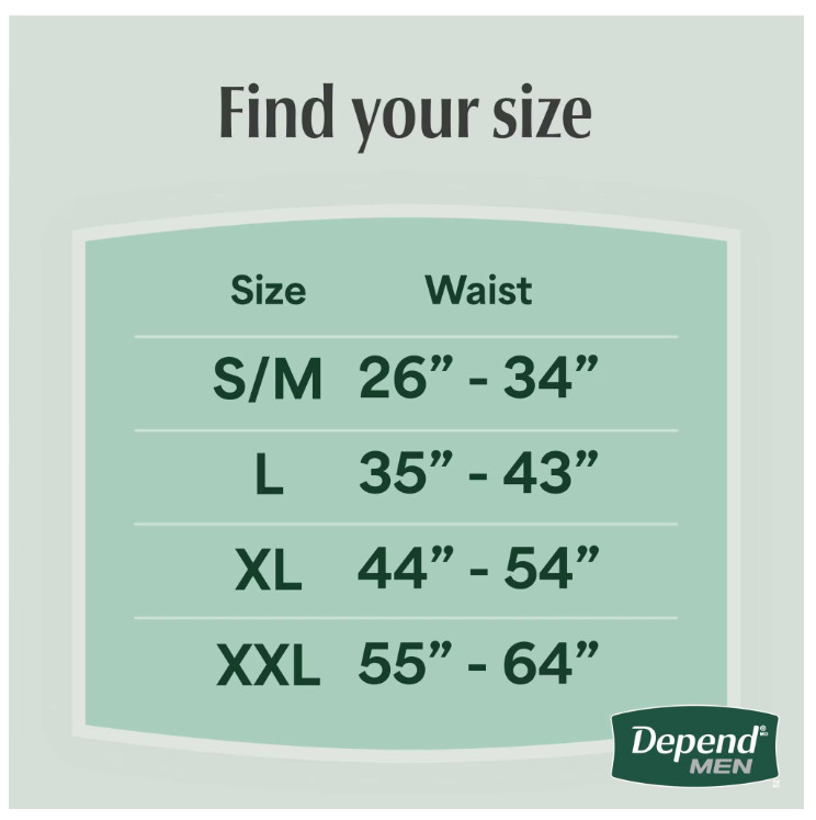 Depend Fresh Protection Incontinence Underwear for Men, Adult, S/M, 80 Count