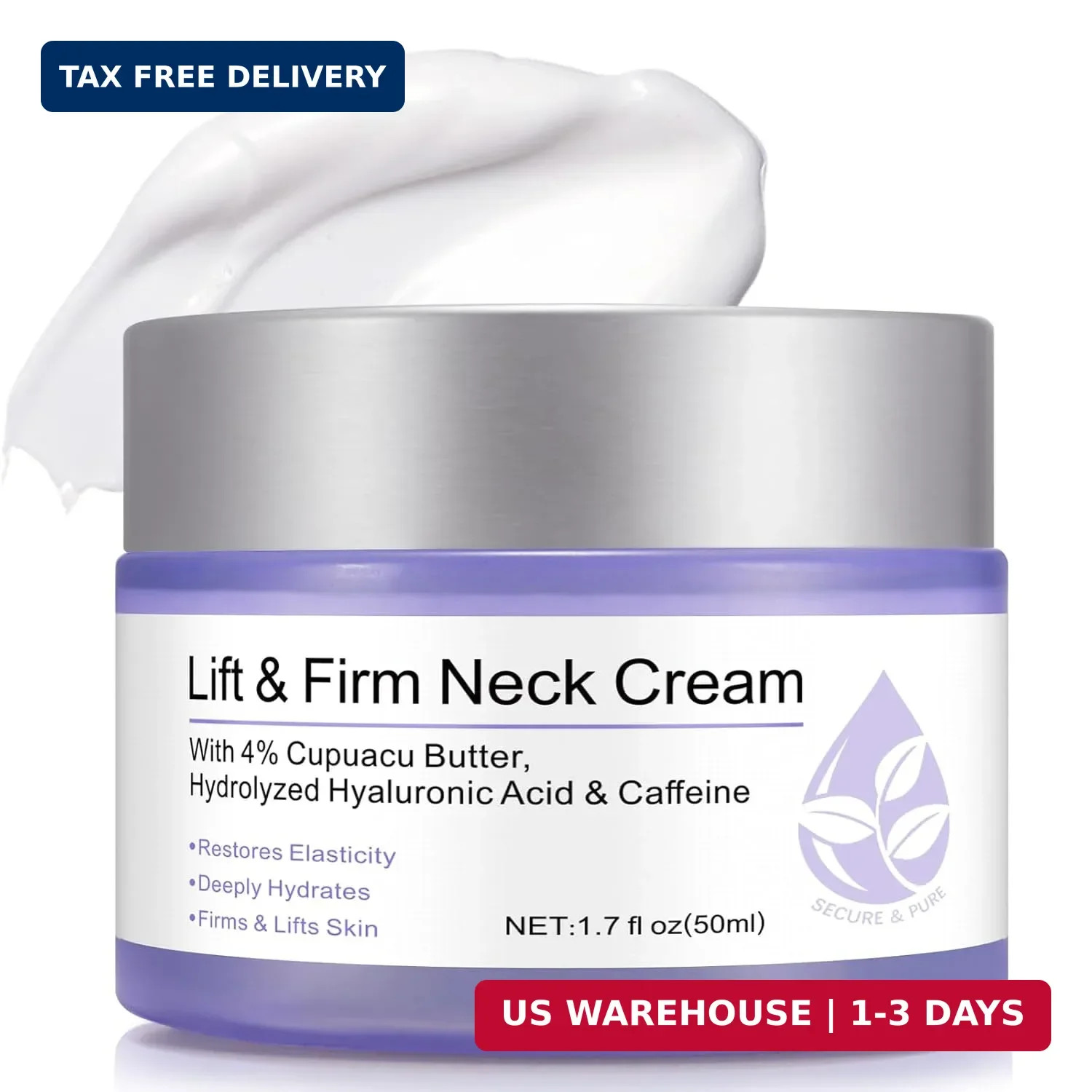 ZIXAOK Neck Creams for Tightening and Firming-Instant Face Lift Cream with Hyalu