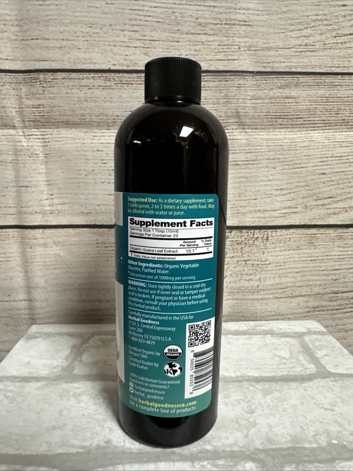 ORGANIC Herbal Goodness Guava Leaf Extract 15x Liquid Extract 12 Oz 2029
