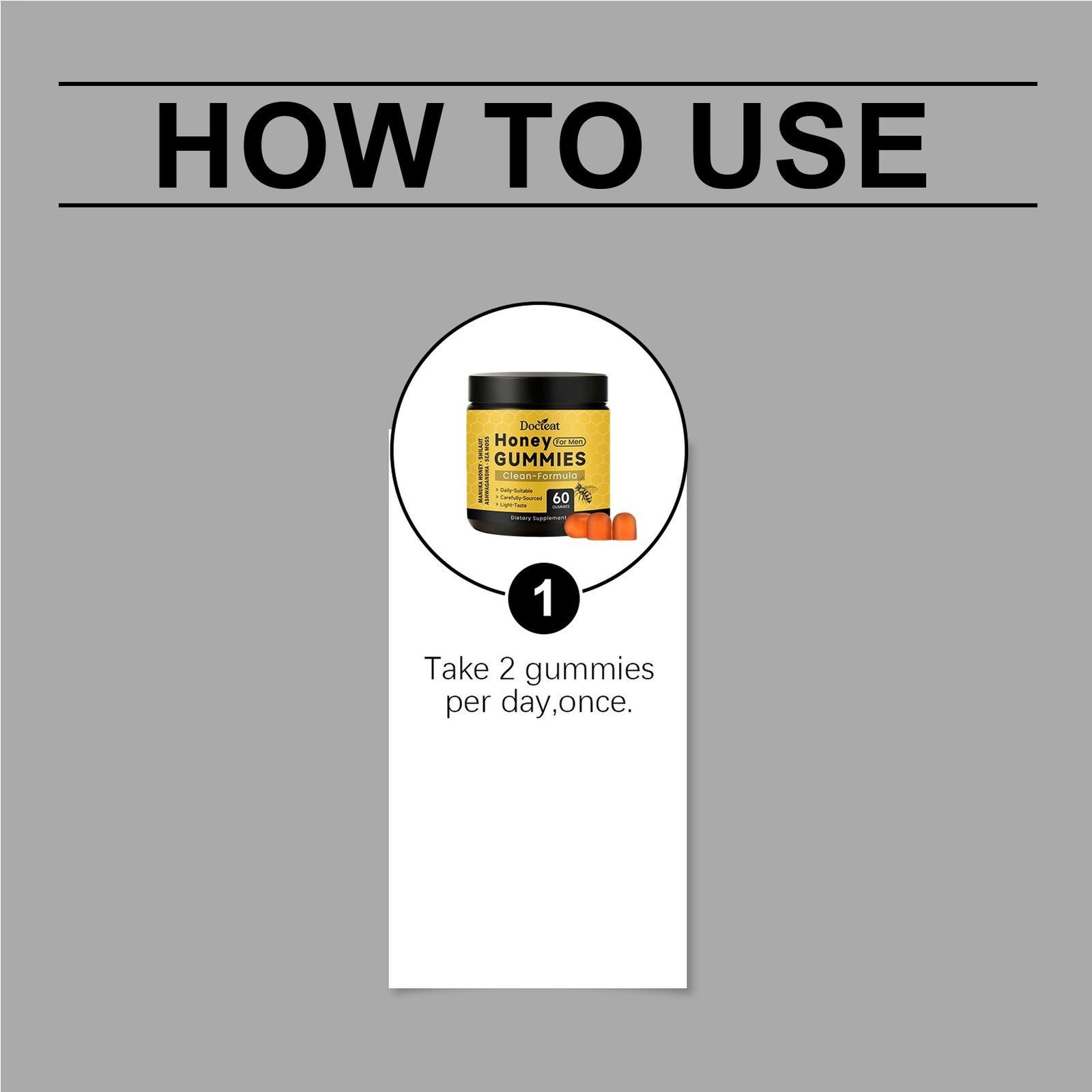 Honey Gummies for Men, Vitality Booster Manuka Honey Gummies 60 Counts US