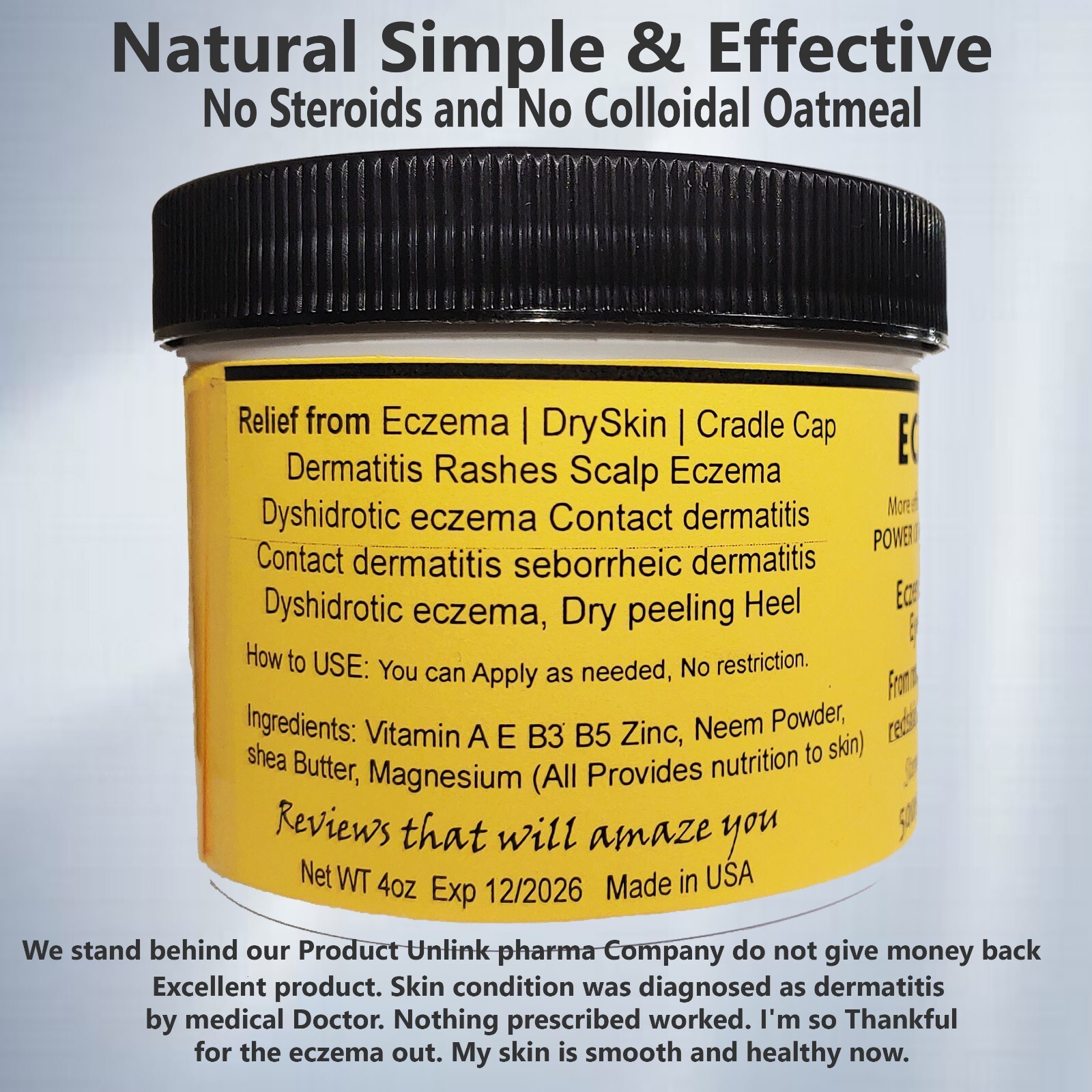 Intense Treatment Cream for Eczema Psoriasis Rosacea Dermatitis Eczemaout Acne