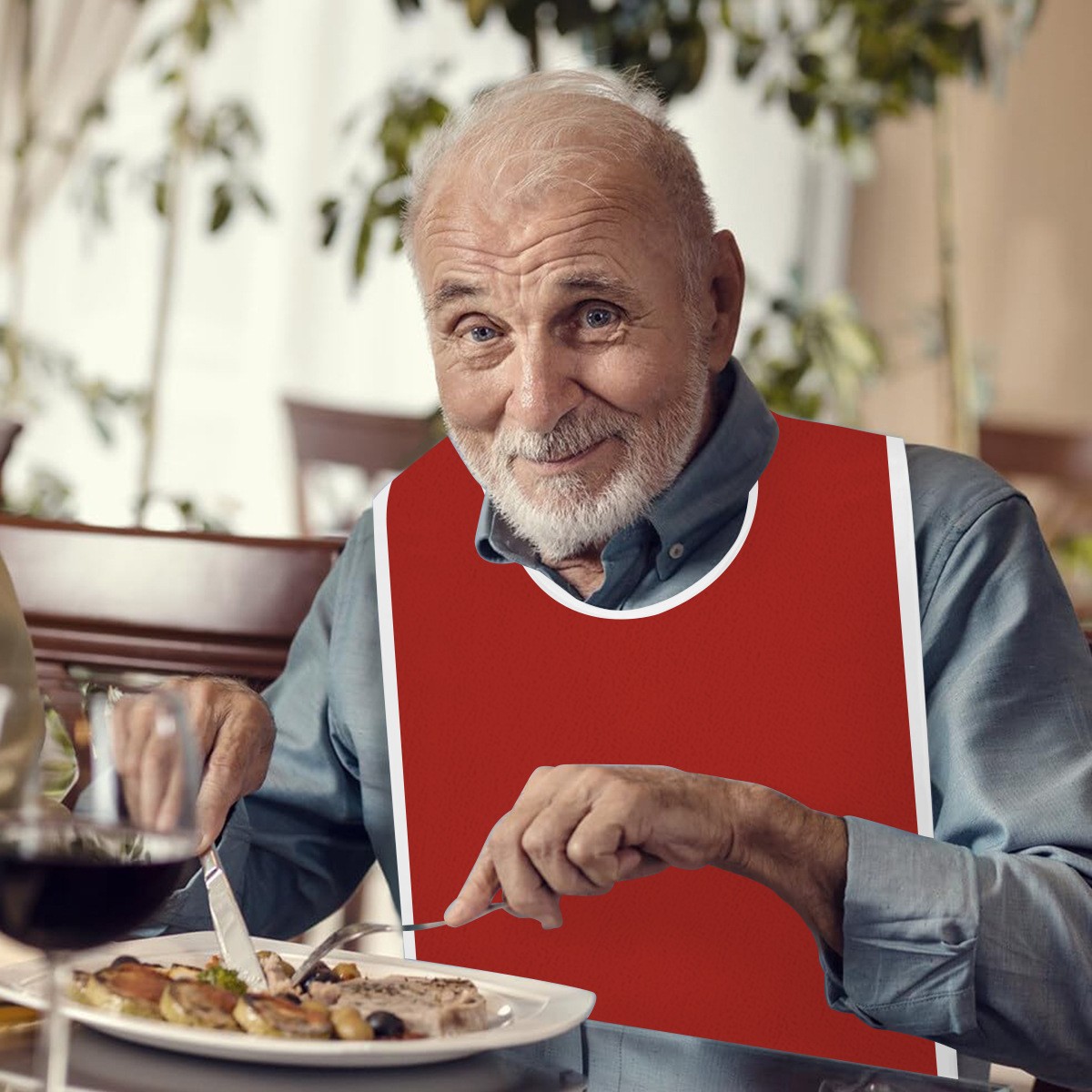 5PCS Adult Bibs for Eating Women/Men Bib-Washable Reusable Antifouling US