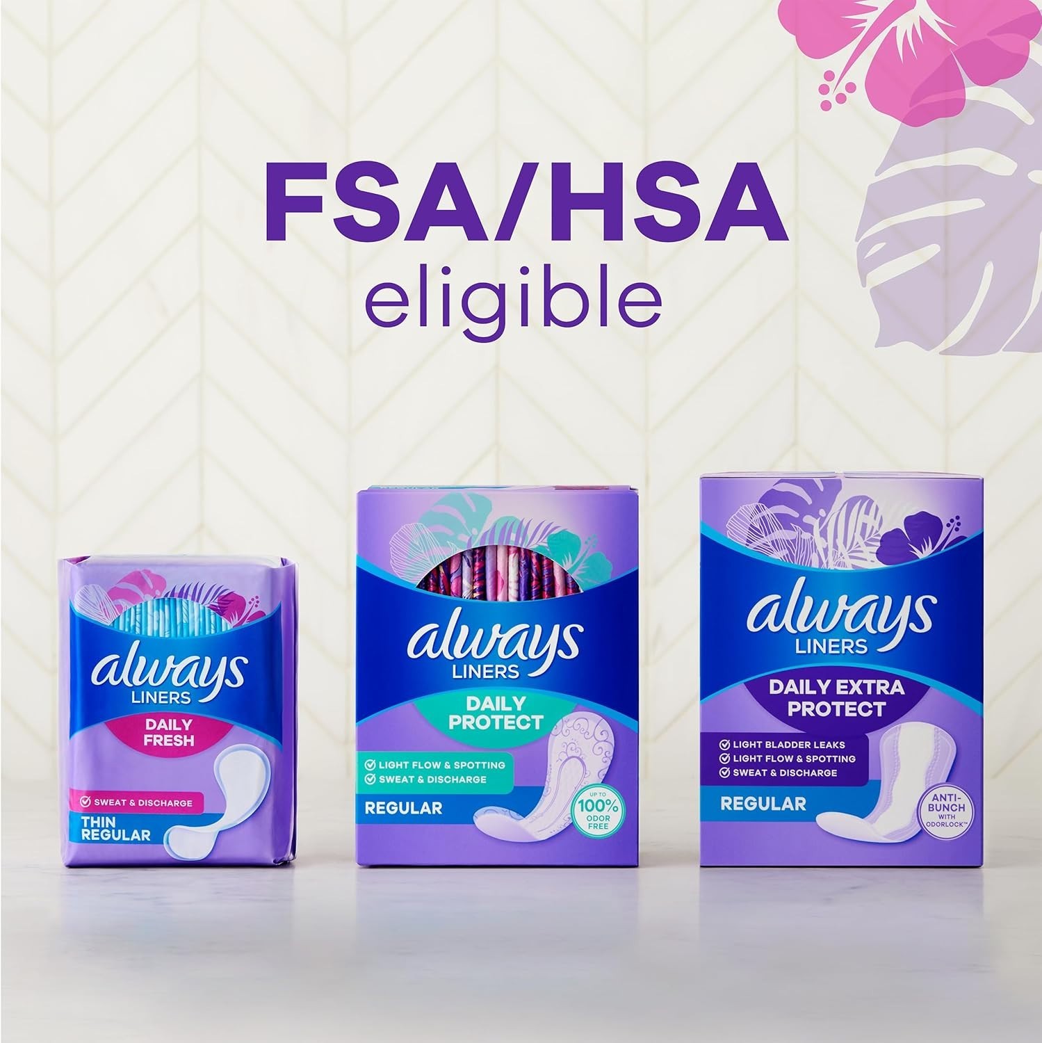 Protectores dentales finos Always Daily Fresh, absorción regular, sin perfume