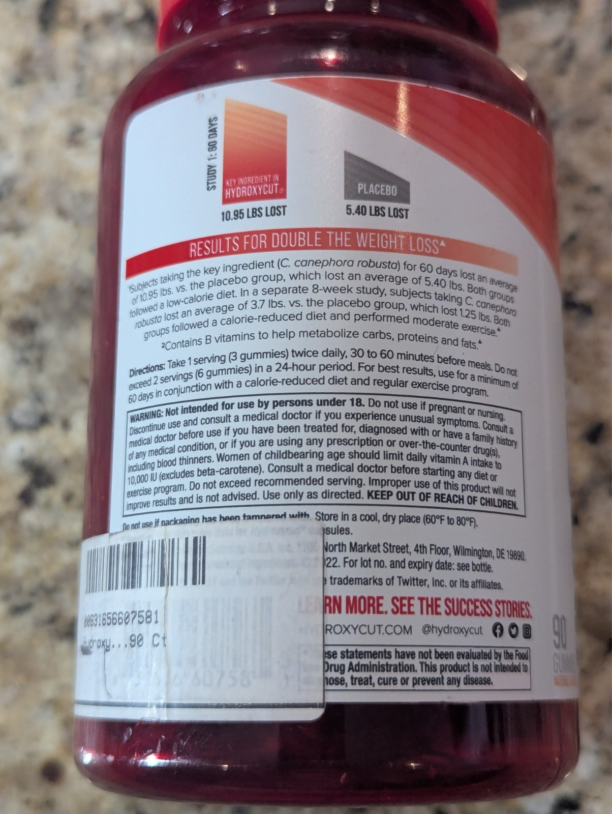 HydroxyCut Weight Loss Multivitamin Fruit Flavored Gummies 90 ct exp: 02/2027