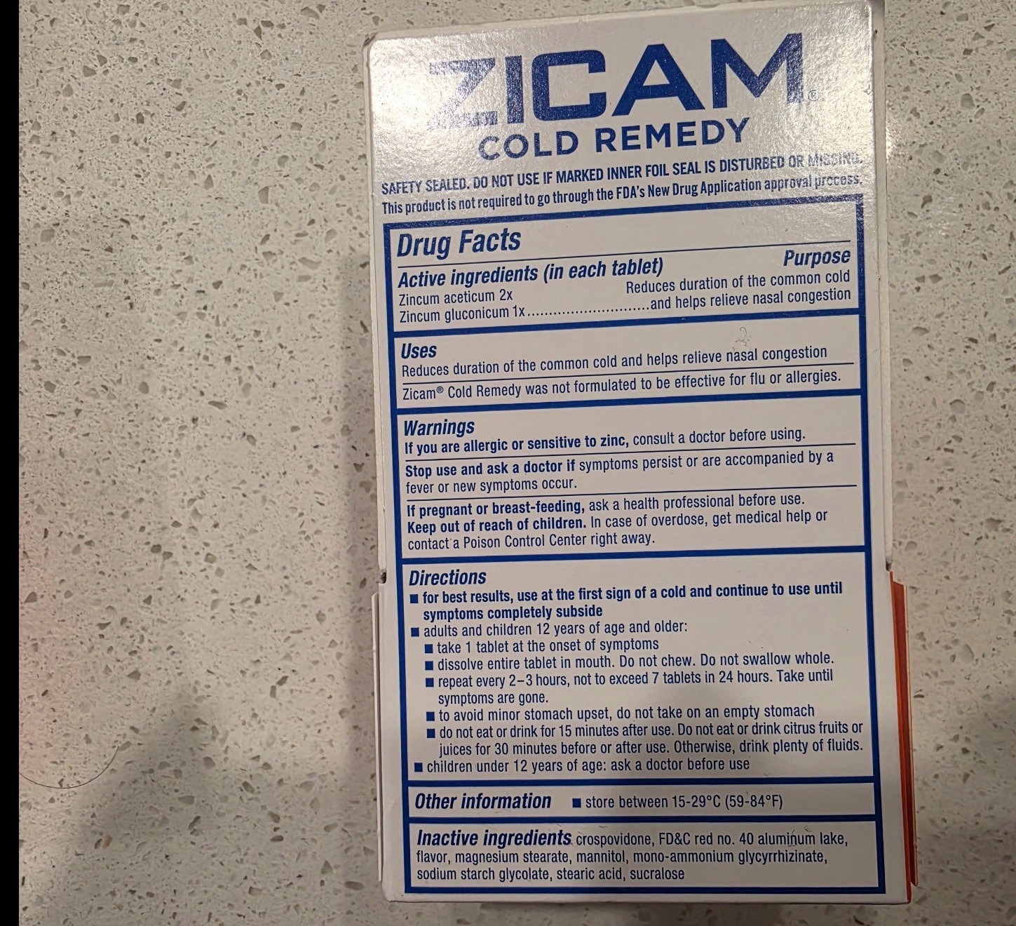 Zicam Homeopathic Cold Remedy Rapid Melts Tablets Cherry Flavor 25ct (2packs)