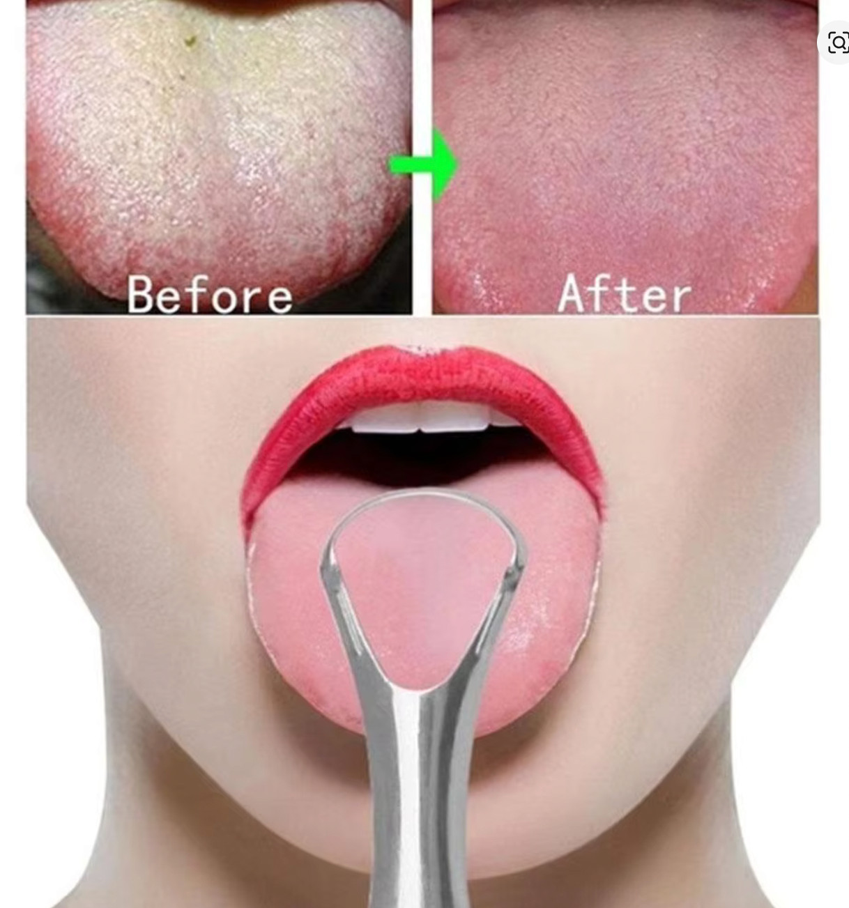 1Pcs Portable Single Layer Tongue Scraper Reusable Stainless Steel Oral Mouth Br