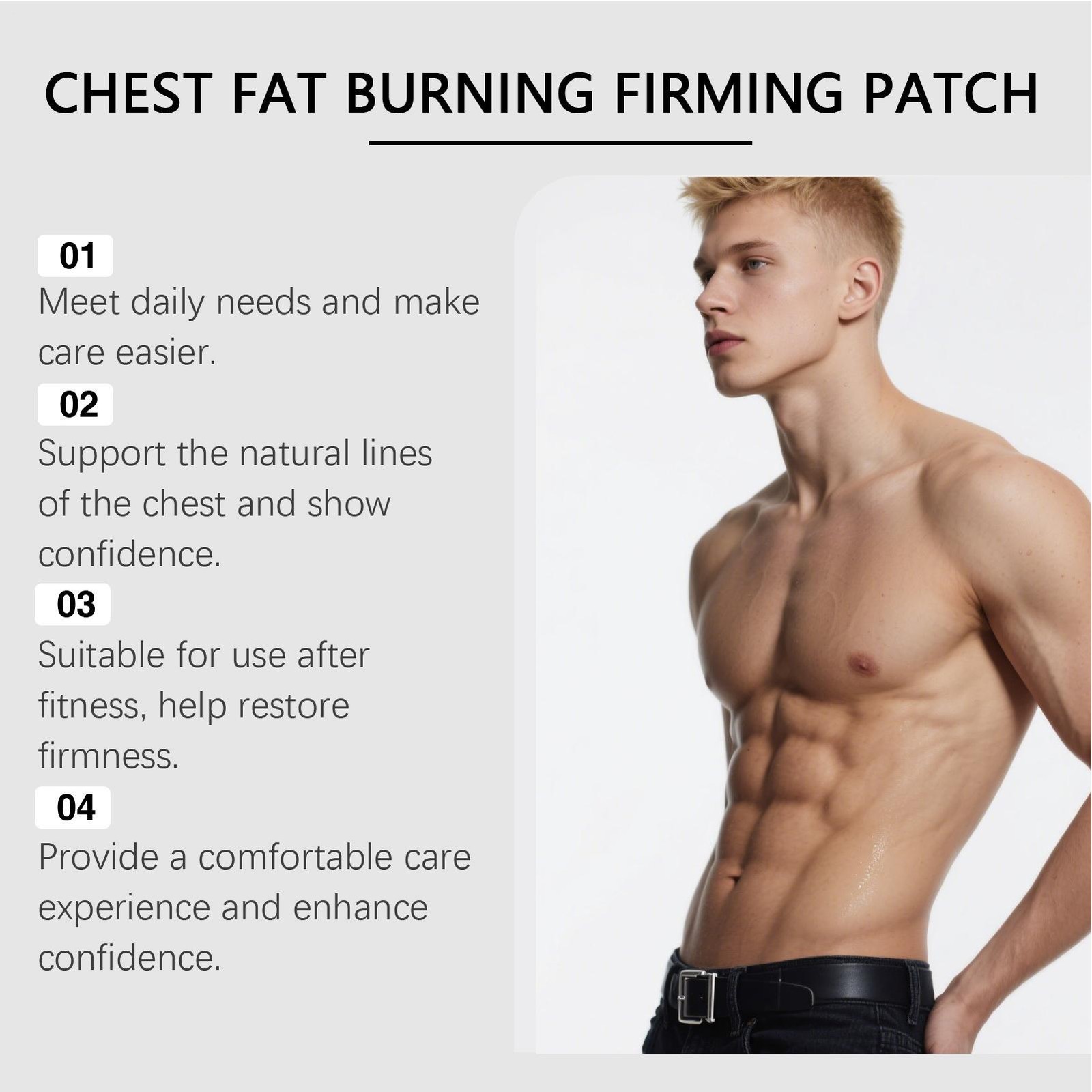Male Breast Patch 18 Pieces Male Chest Firming Sticker Body Sculpting Patch