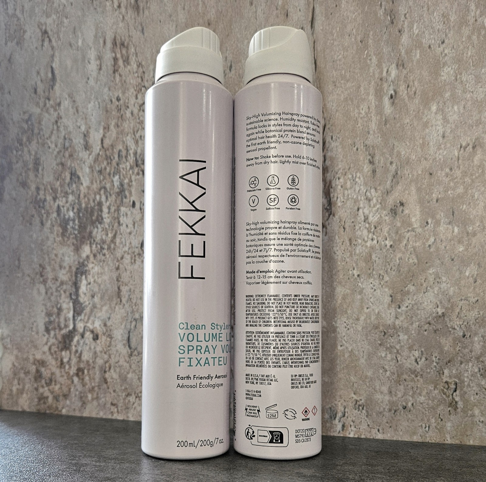 2 cans Fekkai Clean Stylers Volume Lock Spray Volume 7oz each NEW! $54 MSRP
