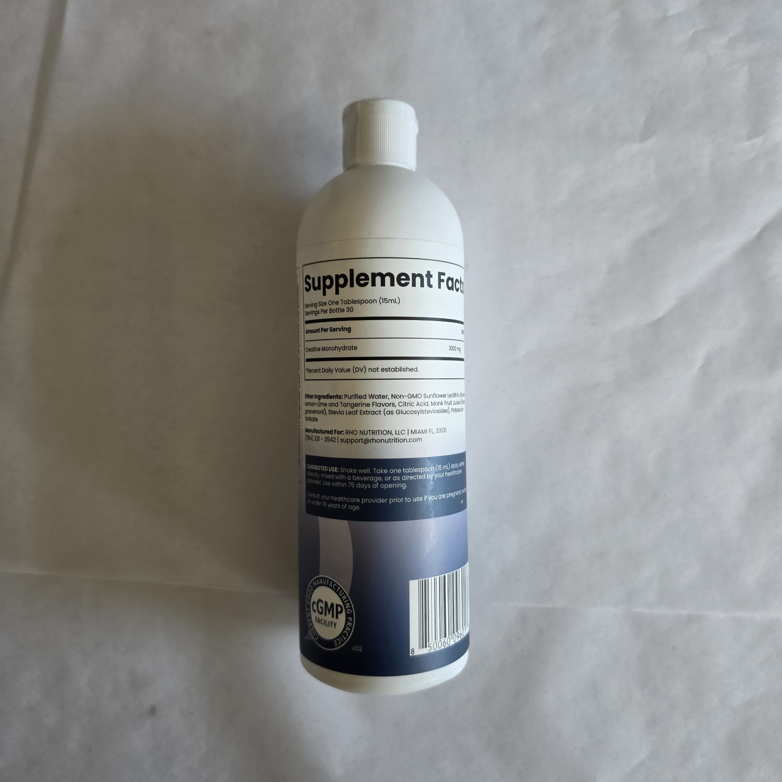 Rho Nutrition – Liposomal Creatine Monohydrate – 15 fl oz – Expiration: 01/2027