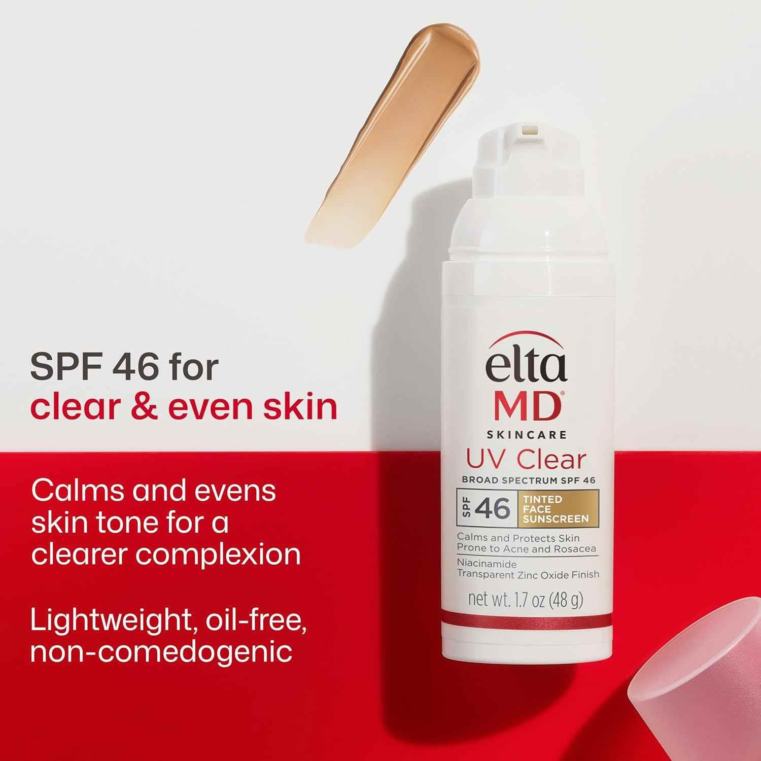 2 Pack E(ta MD UV Clear TINTED Facial Sunscreen SPF 46 1.7 oz EXP 03/27 USA SHIP