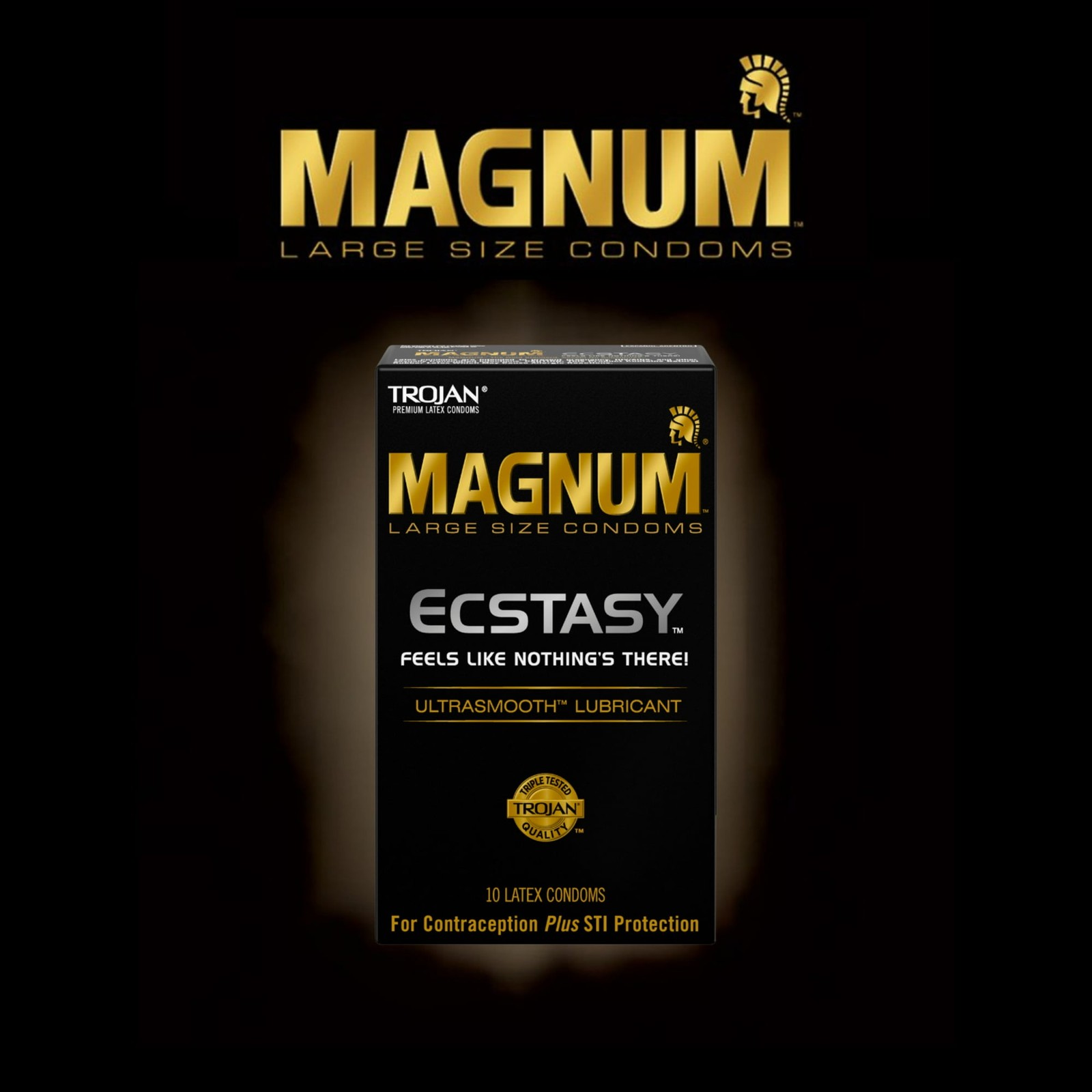 Trojan Magnum Large Ultrasmooth Lubricant Ecstasy Latex Condoms 2*10 ct=20 Total
