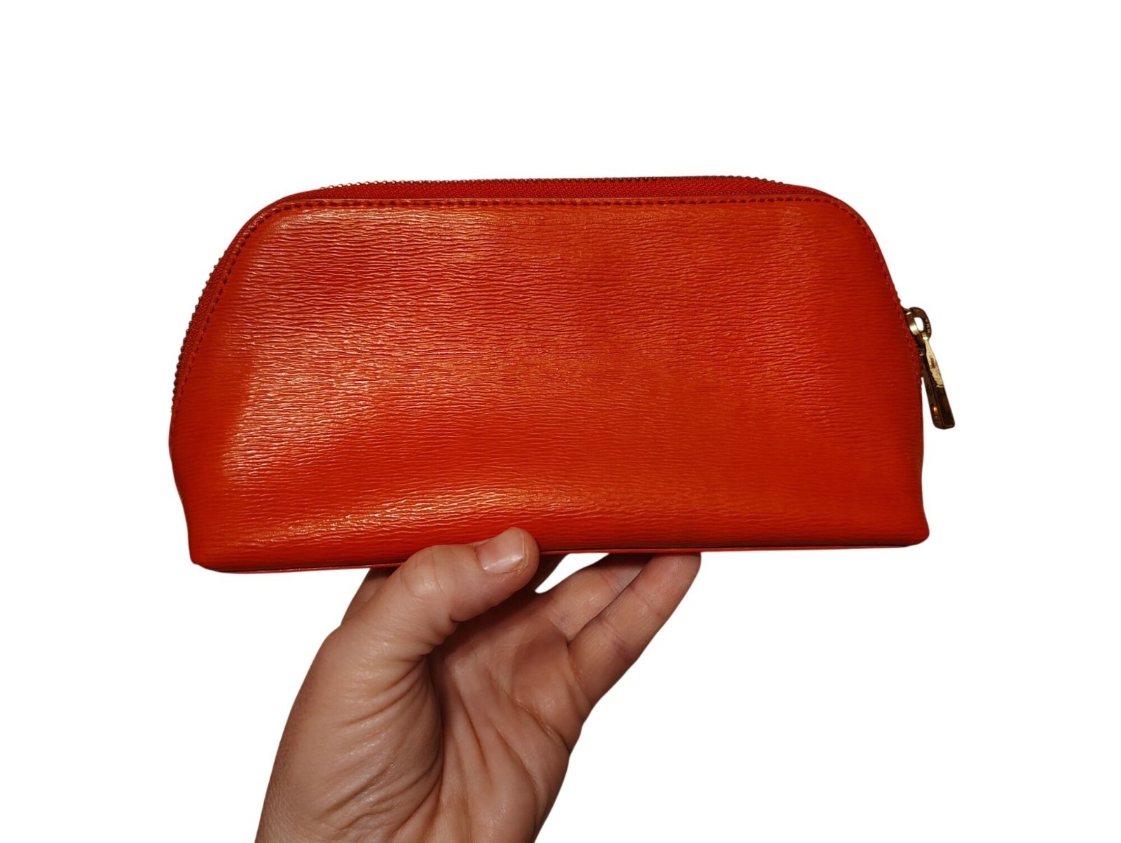 Lauren Ralph Lauren Red Cosmetic Bag, Pink Thread, United Kingdom Textured