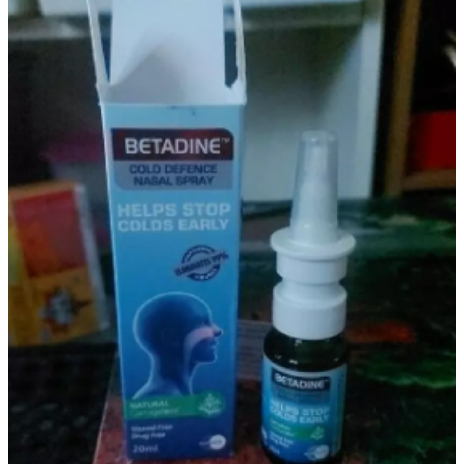 2 pack BETADINE Adult Cold Defence Nasal Spray 20ml Helps Stop Colds Early