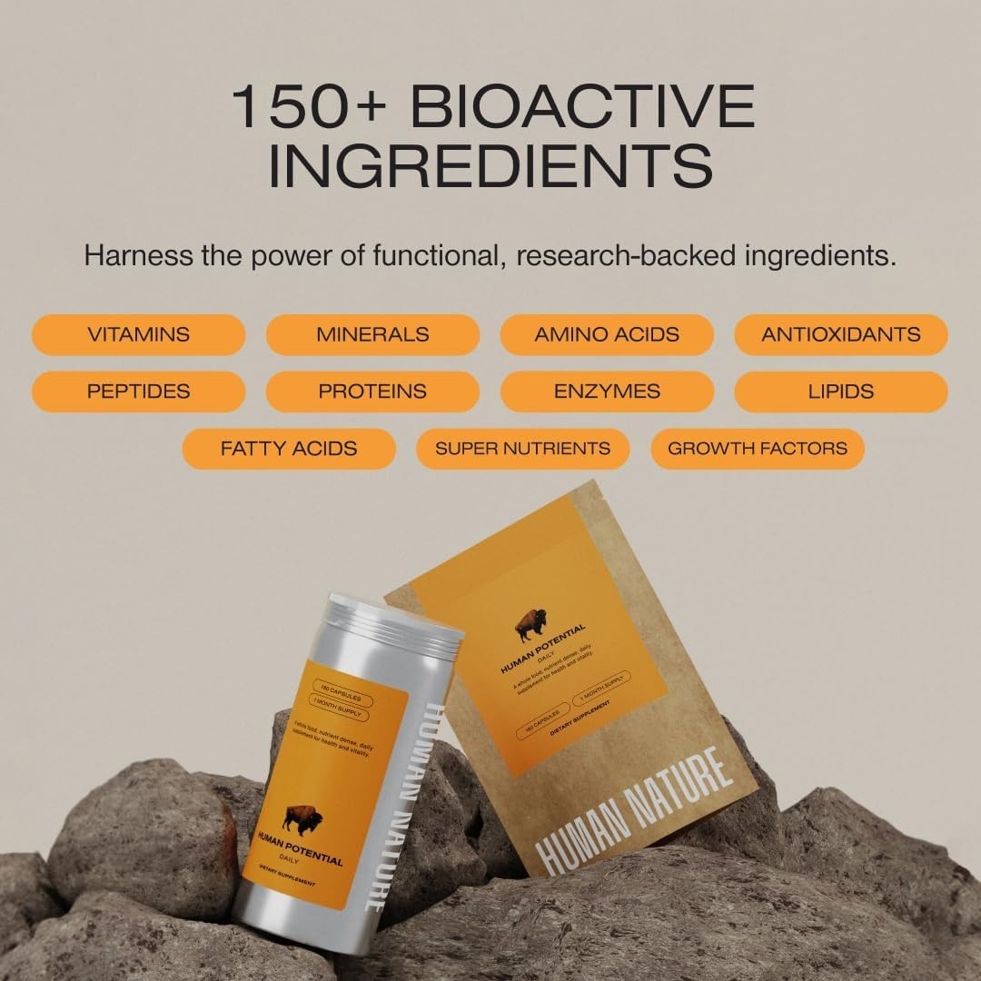 Human Nature Human Potential Wild & Grass Fed Bison Organ Supplement with 150…