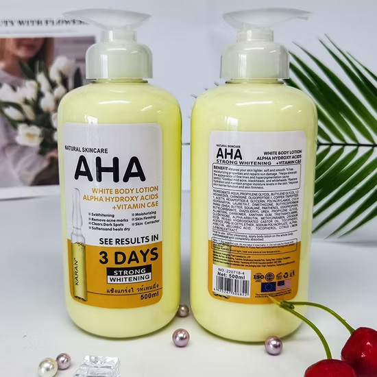 AHA Brightening & Whitening Body Cream for Smooth Glowing Skin 500ml USA