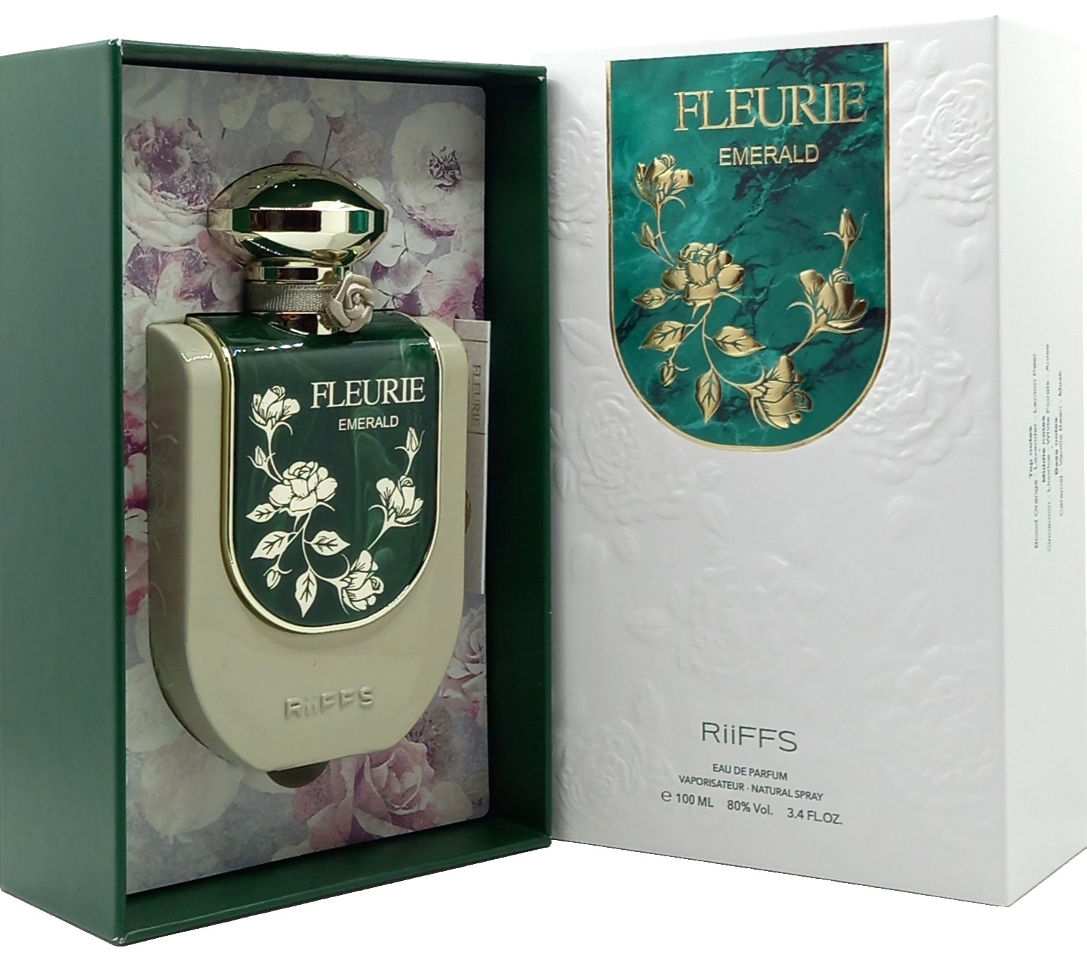 RIIFFS FLEURIE EMERALD EAU DE PARFUM SPRAY FOR WOMEN 3.4 Oz / 100 ml BRAND NEW!