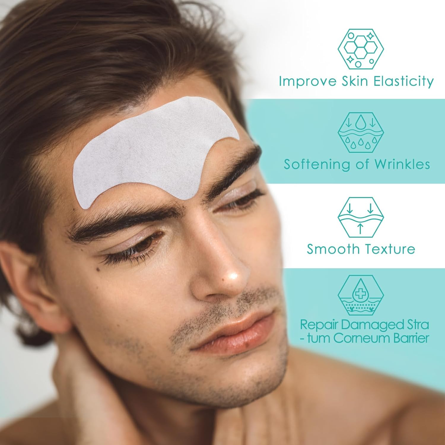 AUSLKA Men’S Forehead Wrinkle Patches 24Pcs,Anti-Wrinkle Facial Treatment,Smooth