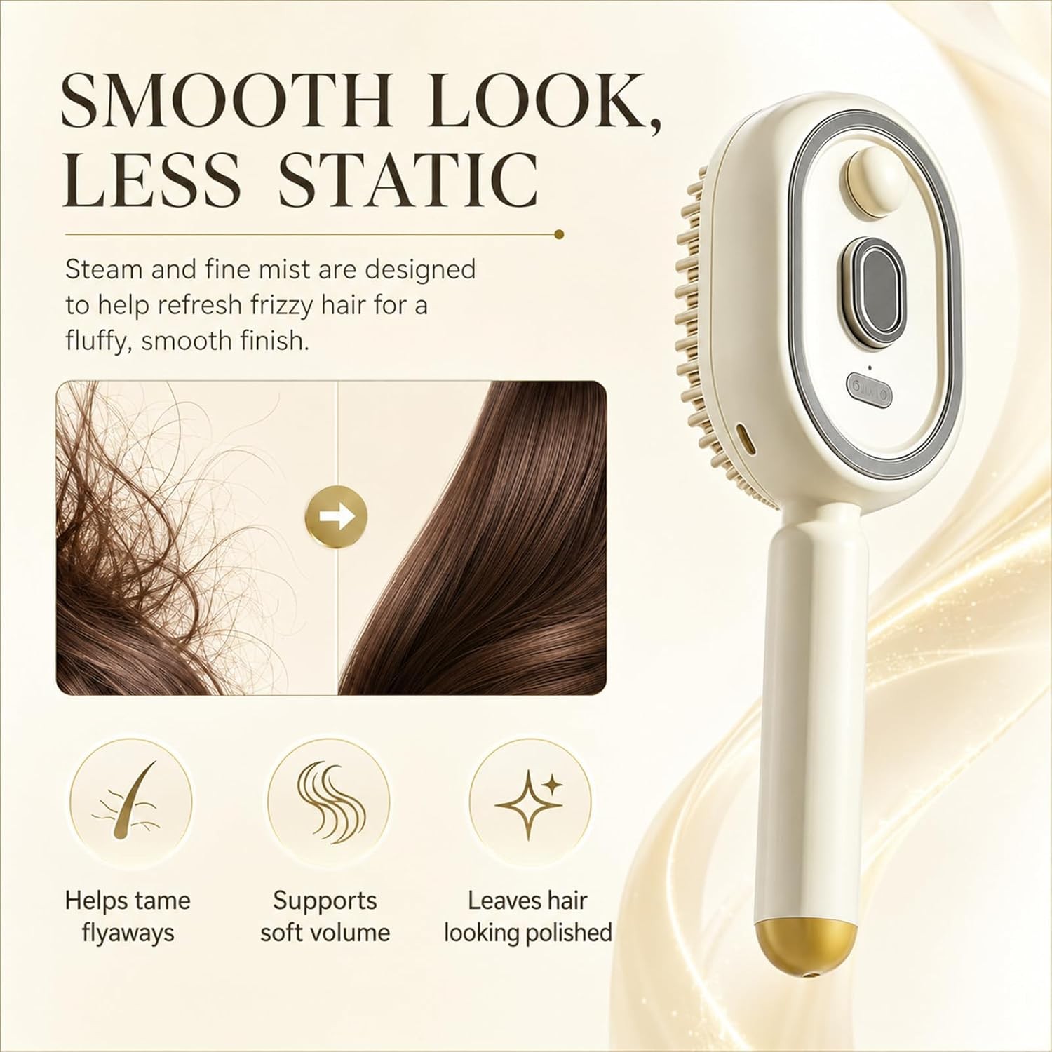 Electric Spray Air Cushion Massage Comb,3-In-1 Rechargeable Spray Massage Comb