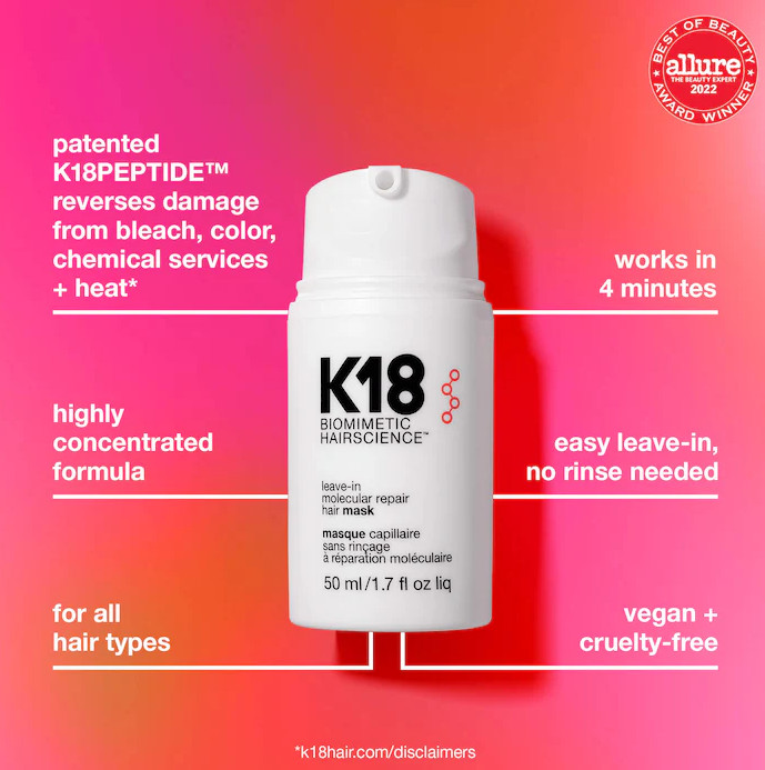 NIB 100% Authentic K18 Biomimetic Hairscience Molecular Repair Hair Mask 50ml