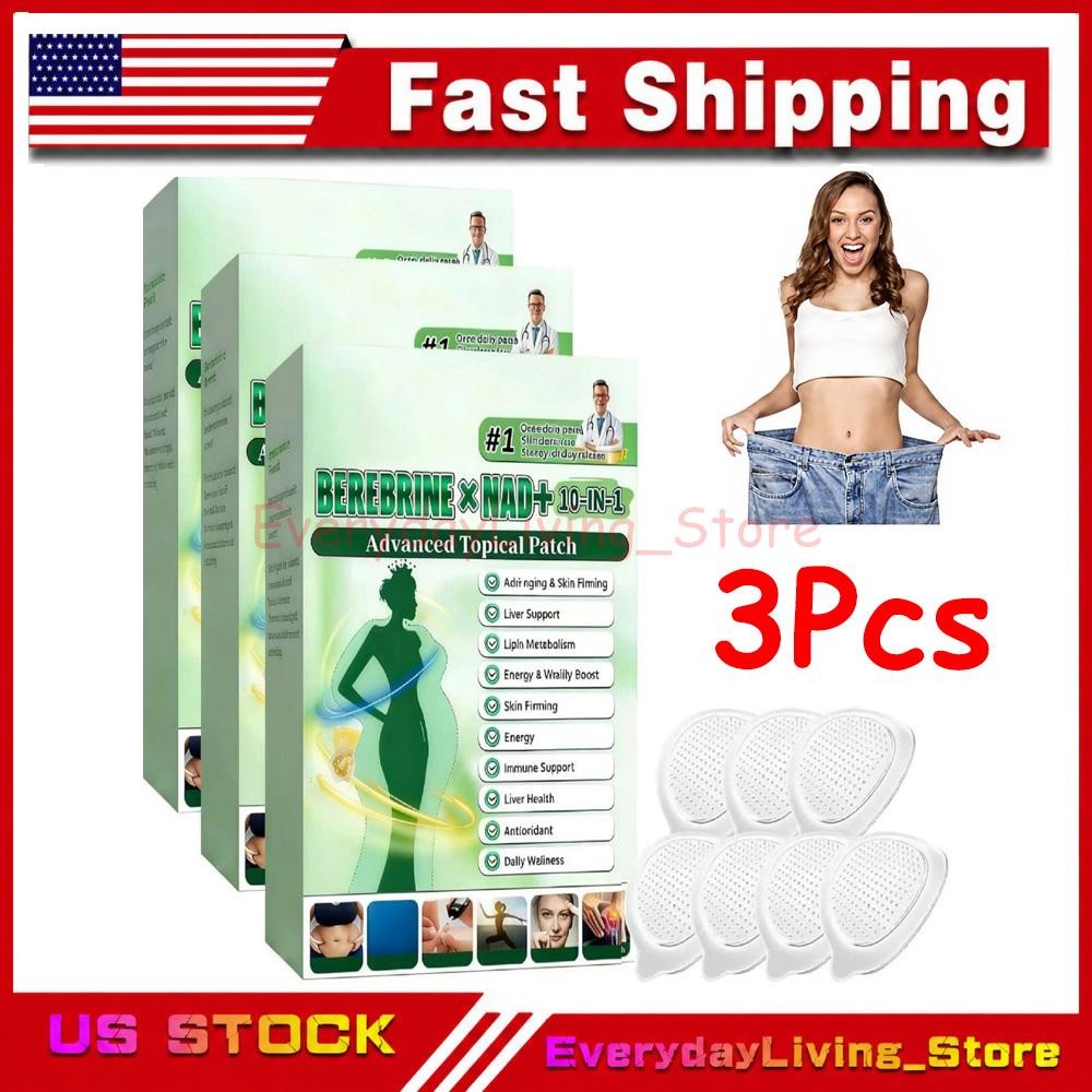 3-Pack Moringa Berberine NAD+ Weight Loss Patches Advanced Nano Microneedle