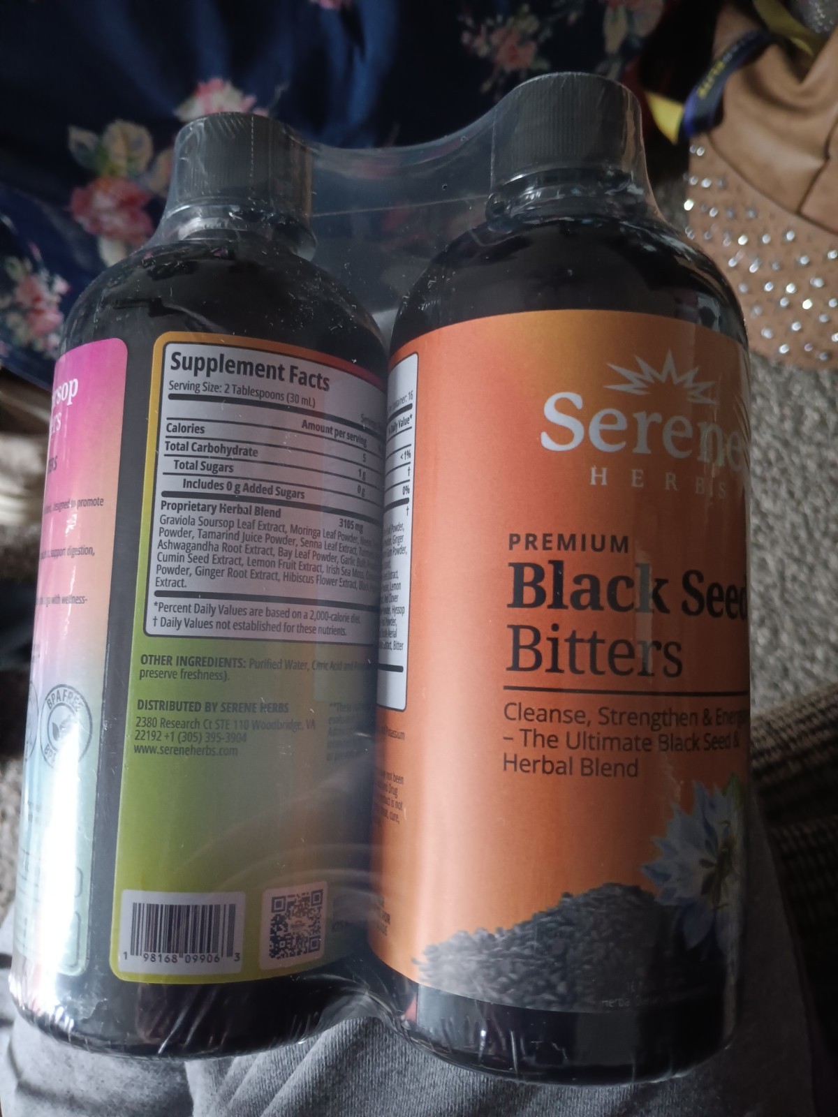 Serene Herbs Herbal Bitters Bundle Soursop + Black Seed Liquid 16 fl oz