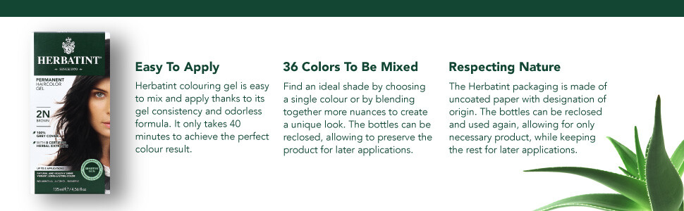 Herbatint Permanent Herbal Hair Color Gel 4.56 Ounce, UNIQUE AND GENTLE FORMULA
