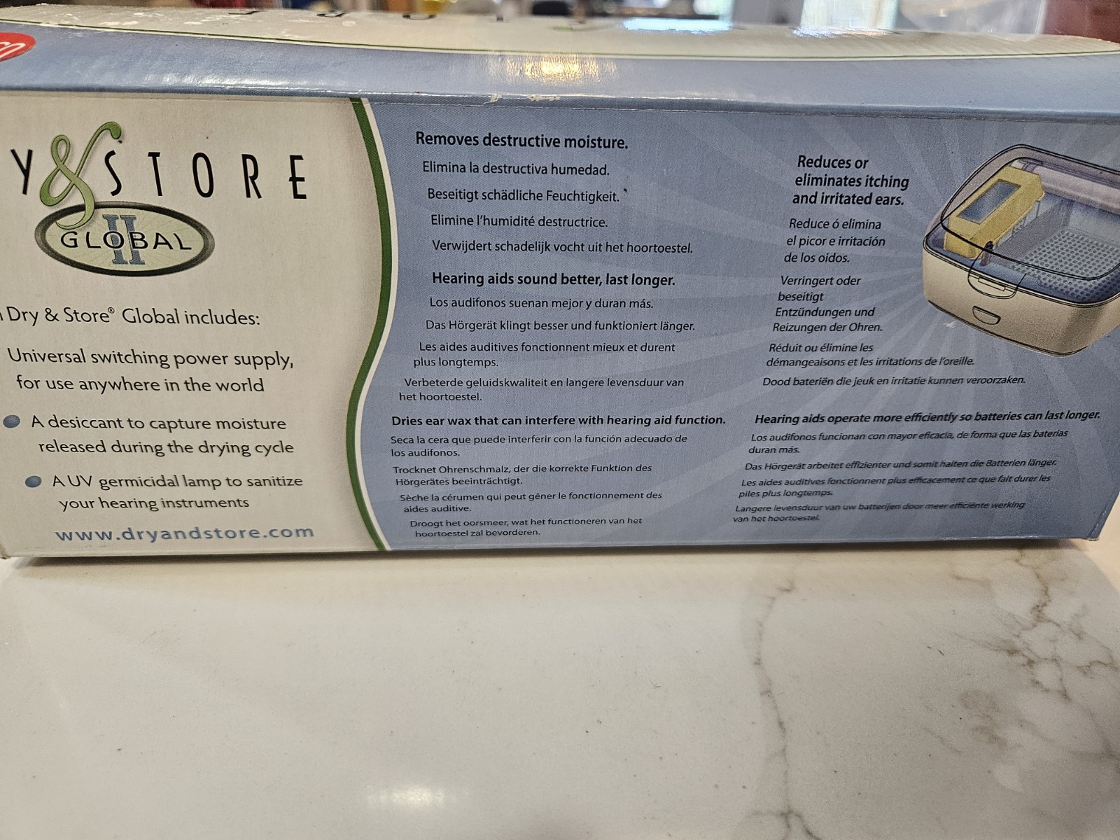 Dry & Store Global II Hearing Aid Conditioner Dryer Storage Case