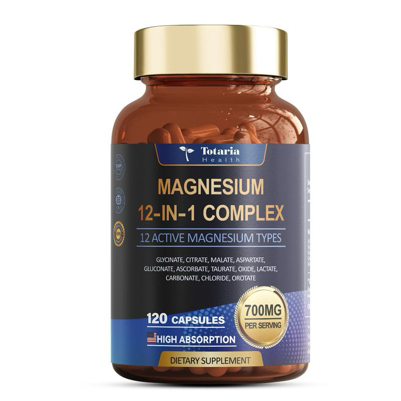 Totaria 12-in-1 Magnesium Complex 700mg Vegan Capsules