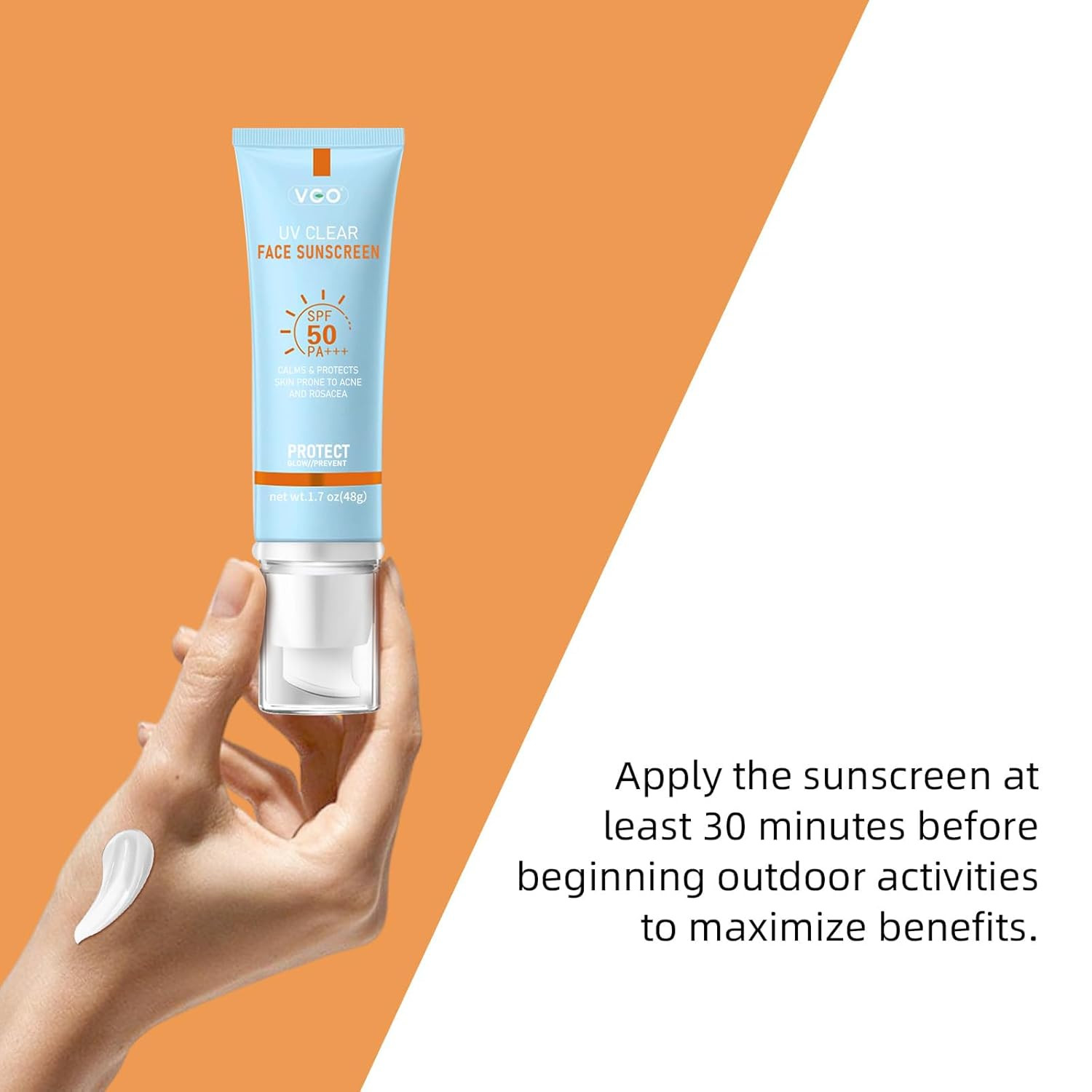 VGO Clear Face Sunscreen SPF 50, Hydrating Sun Essence Leaves No Sticky Feeling