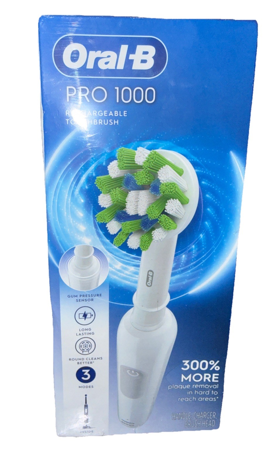 Oral-B Pro 1000 Rechargeable Toothbrush Handle / Charger / Brush – White