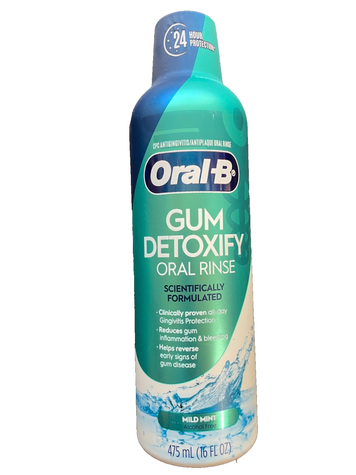 Oral-B Gum Detoxify Oral Rinse – Mild Mint – 2 Pack- 16 Fl Oz Each