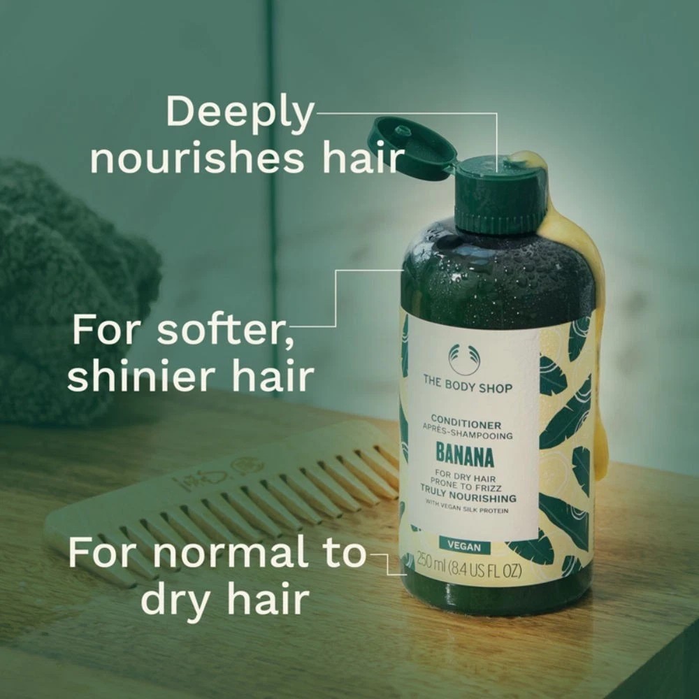 The Body Shop Banana Nourishing Conditioner, Smooths Frizz & Repairs Hair 250ml