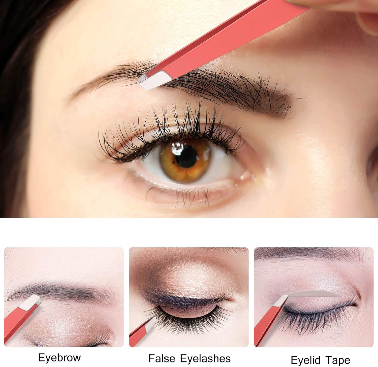 Tweezers Set, 4Pcs Eyebrow Tweezers for Ingrown Hair and Facial Hair Removal